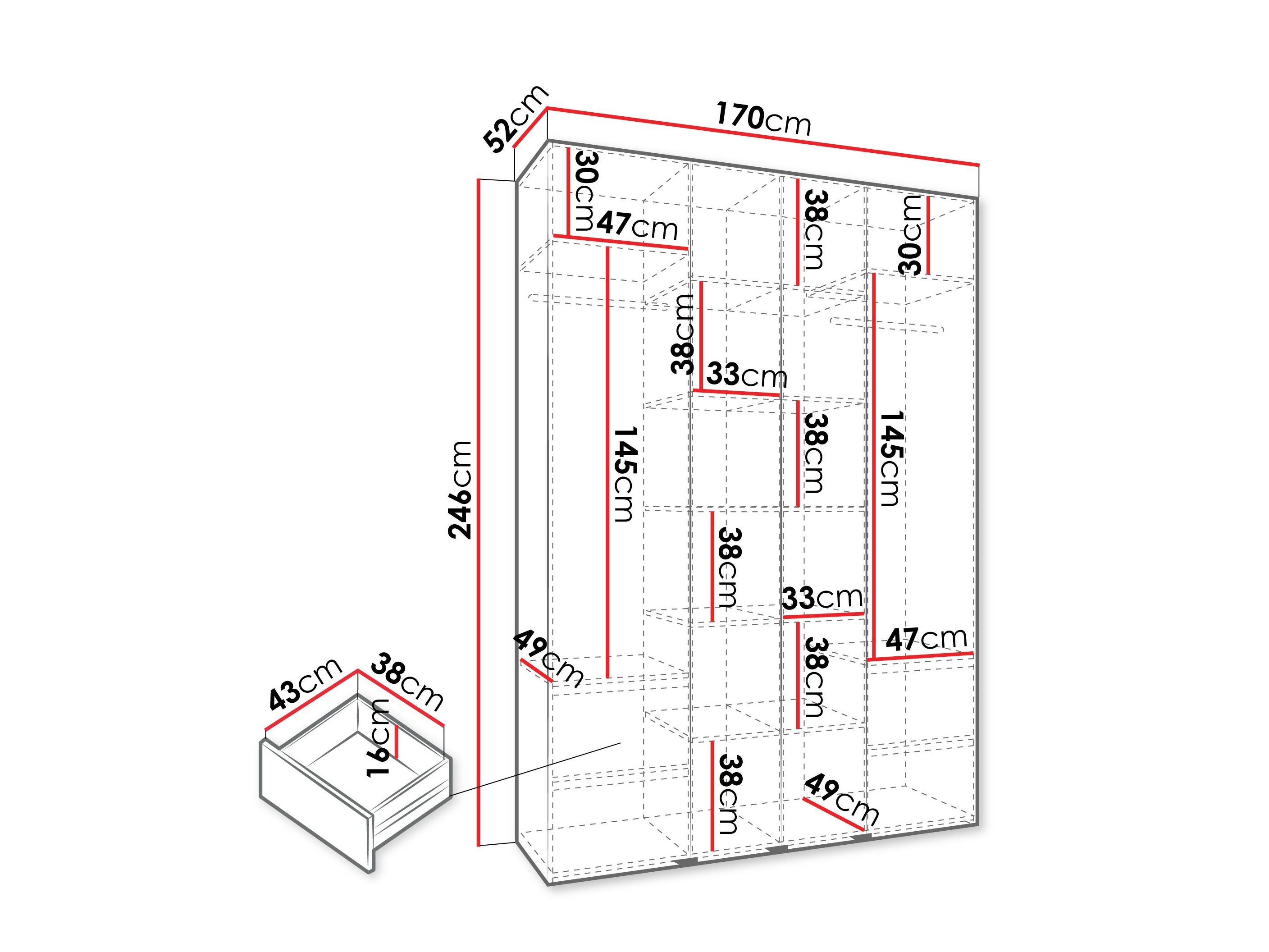 Riidekapp Hartford 574 (Kašmiir)