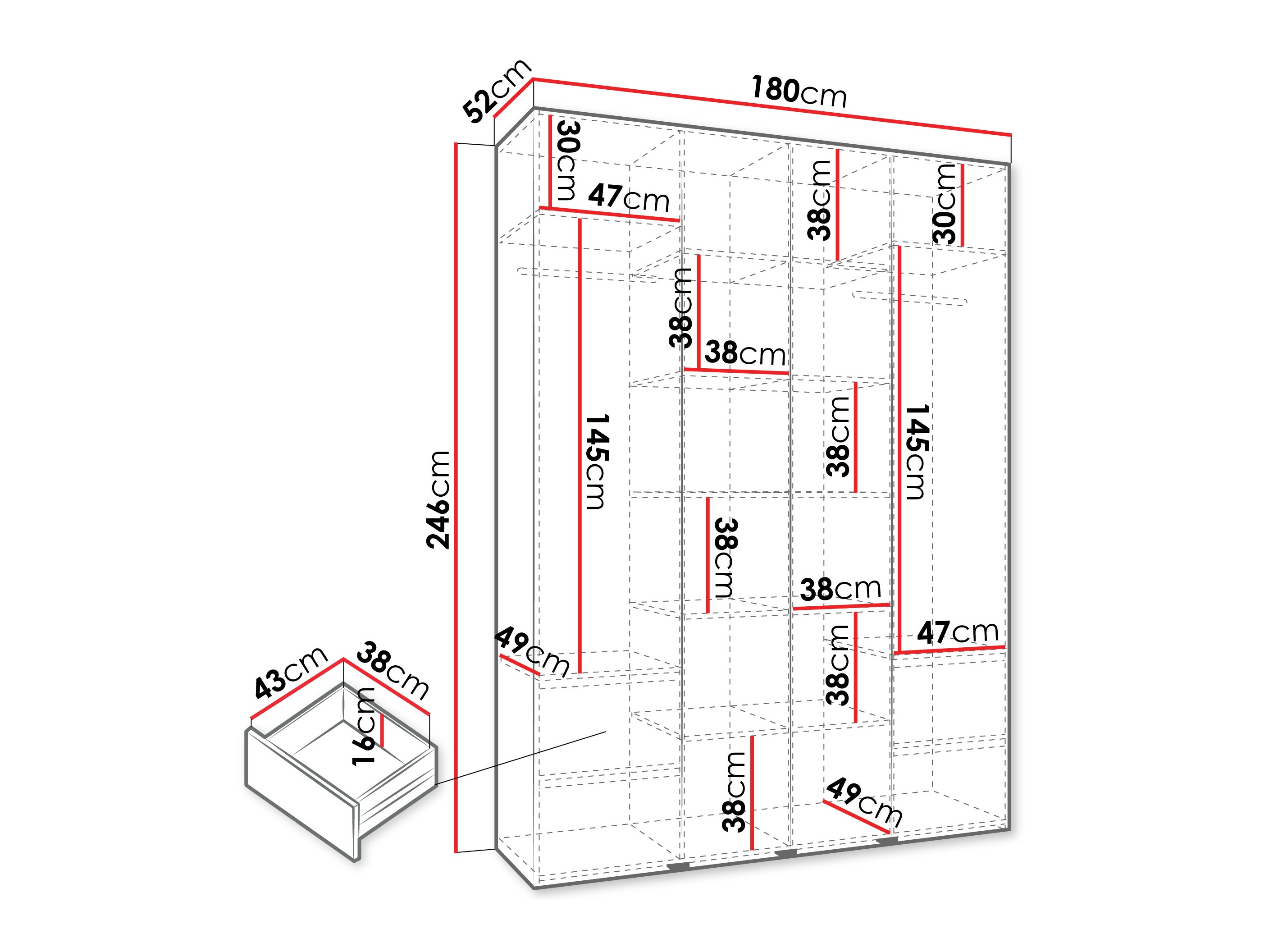 Riidekapp Hartford 574 (Kašmiir)