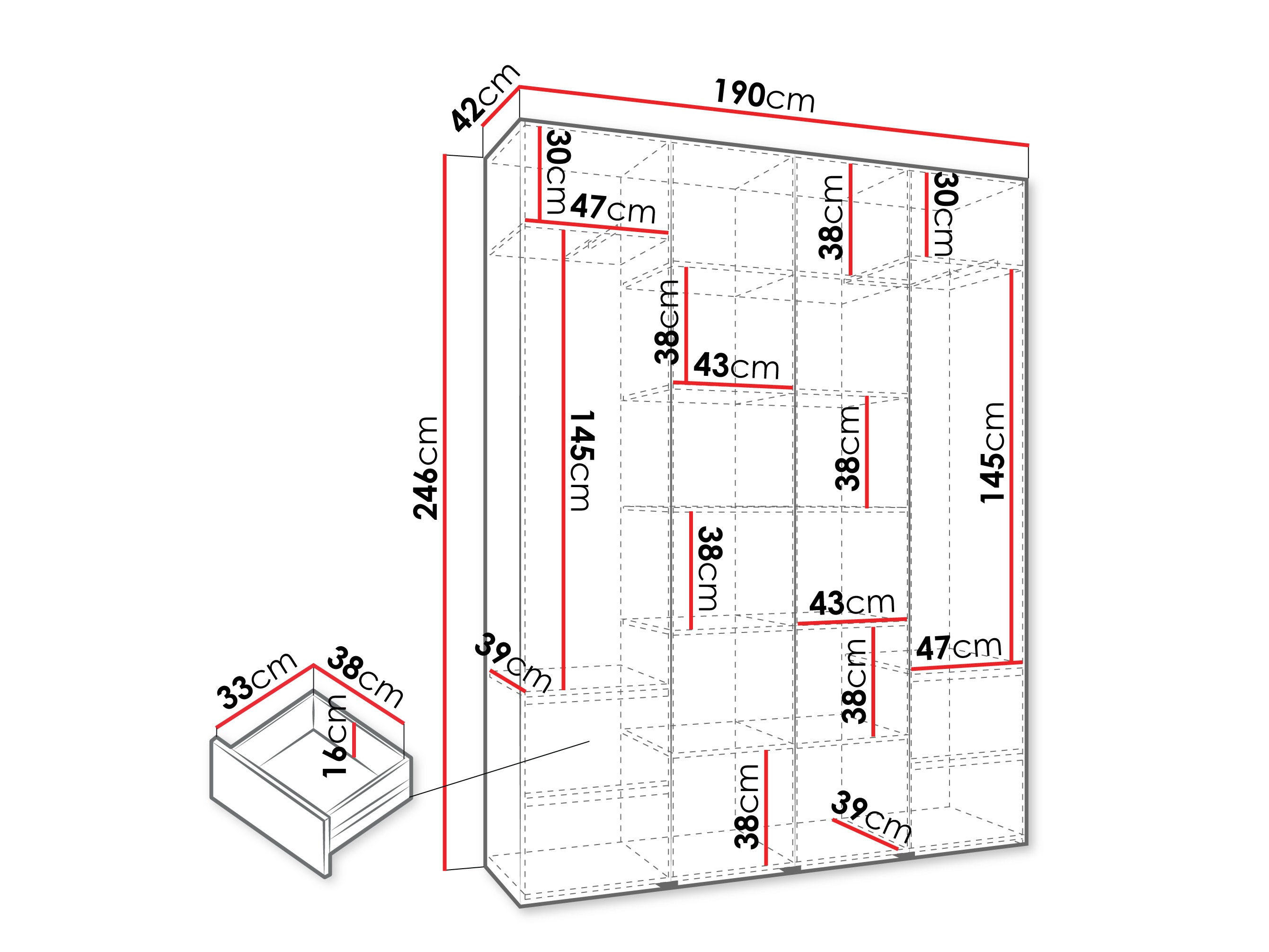 Riidekapp Hartford 574 (Kašmiir)