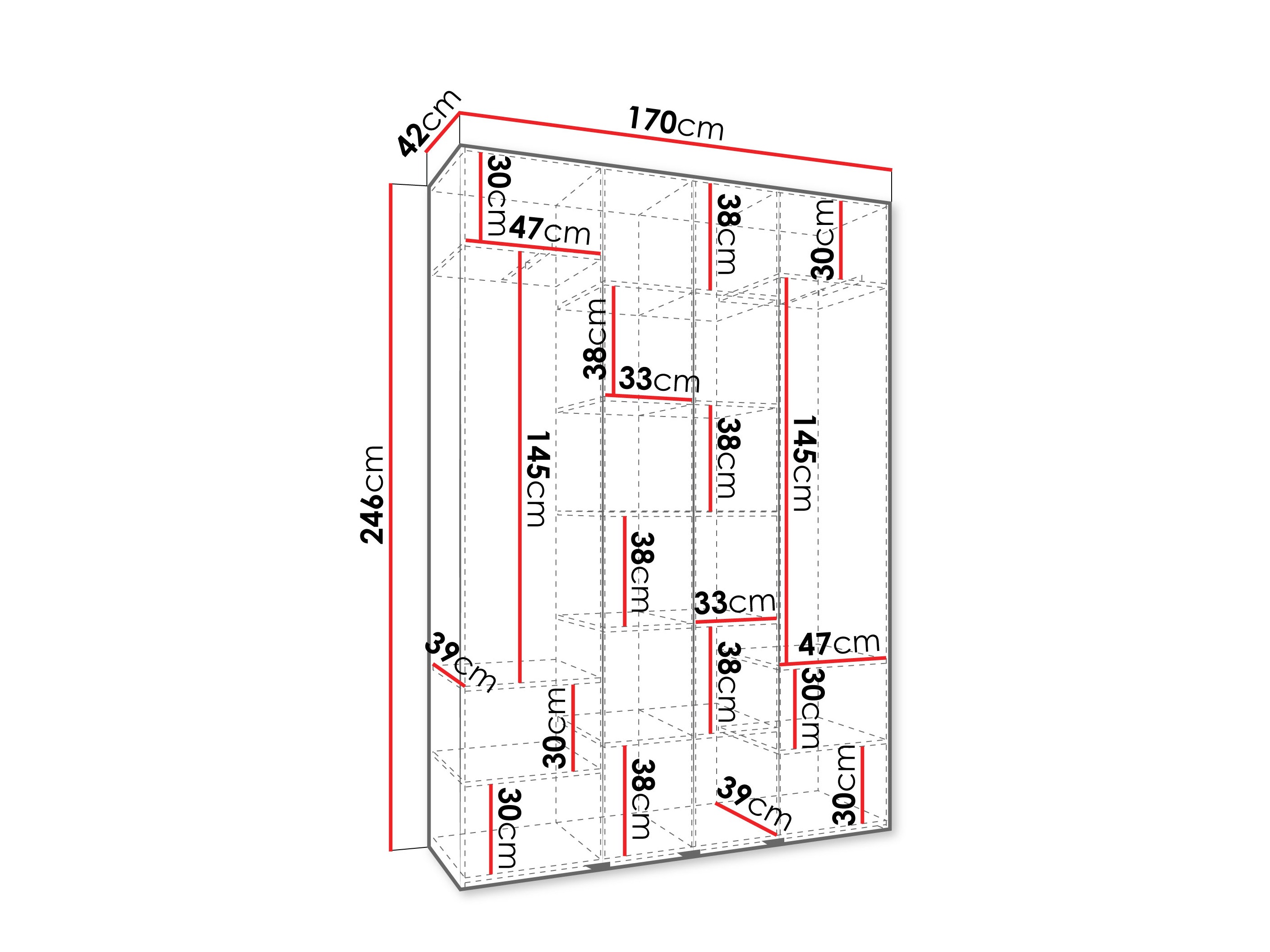 Riidekapp Hartford 574 (Valge)