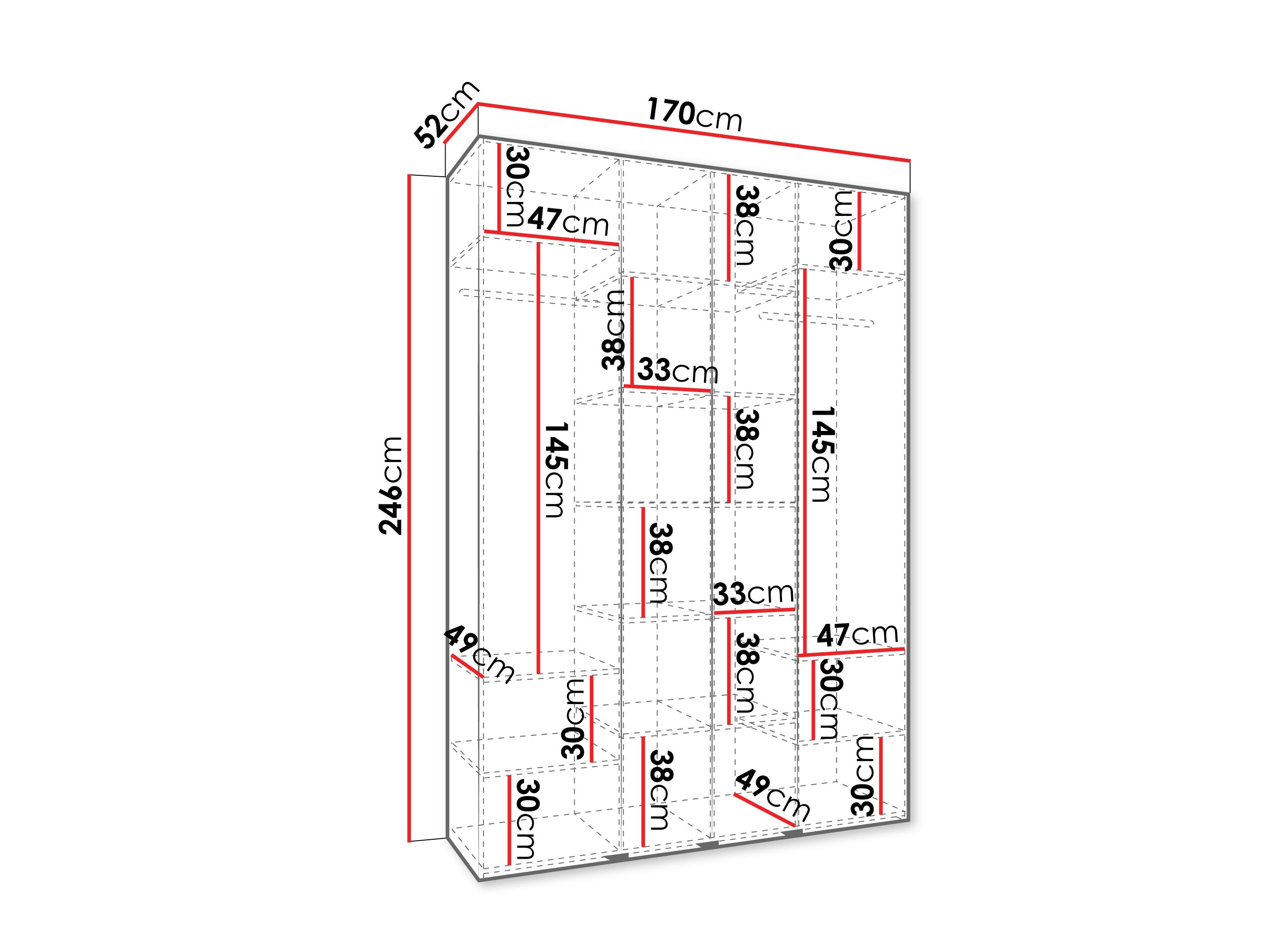 Riidekapp Hartford 574 (Valge)