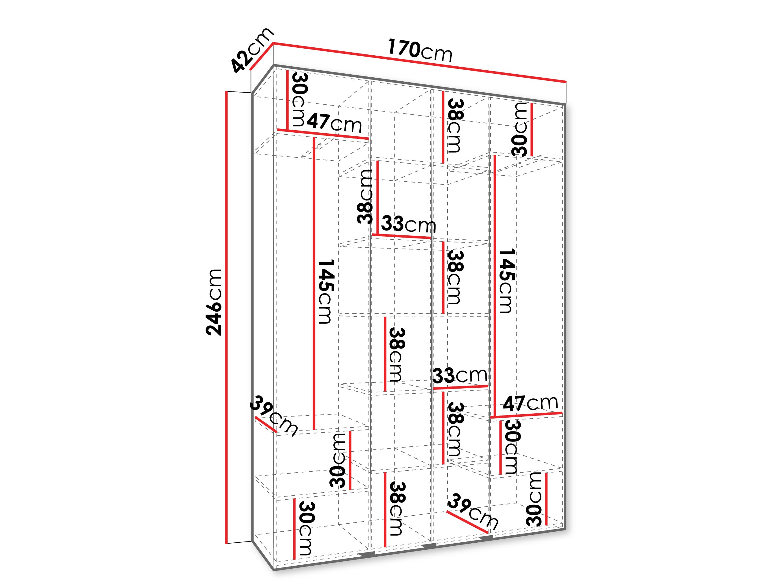 Riidekapp Hartford 574 (Valge)
