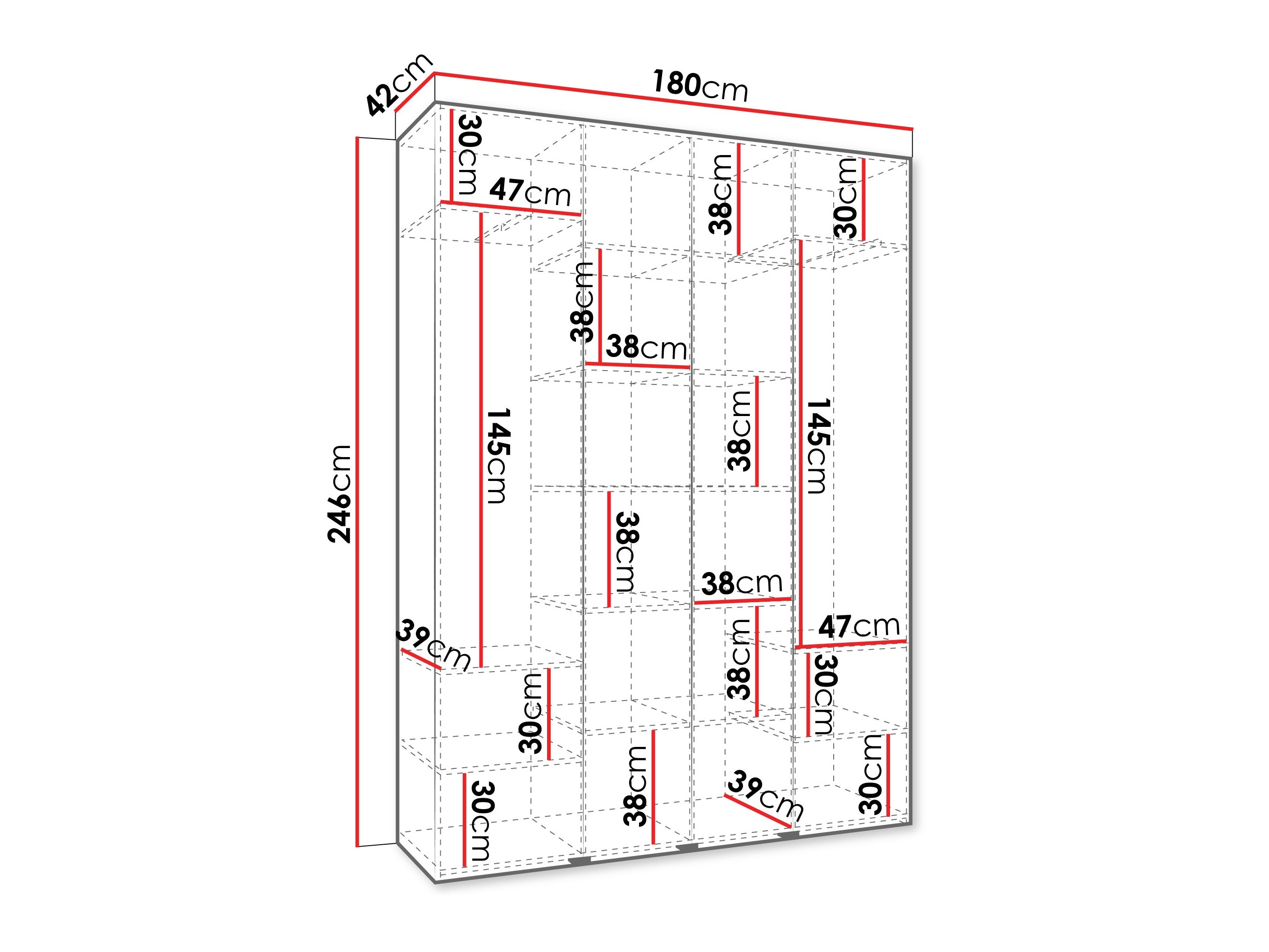 Riidekapp Hartford 574 (Valge)