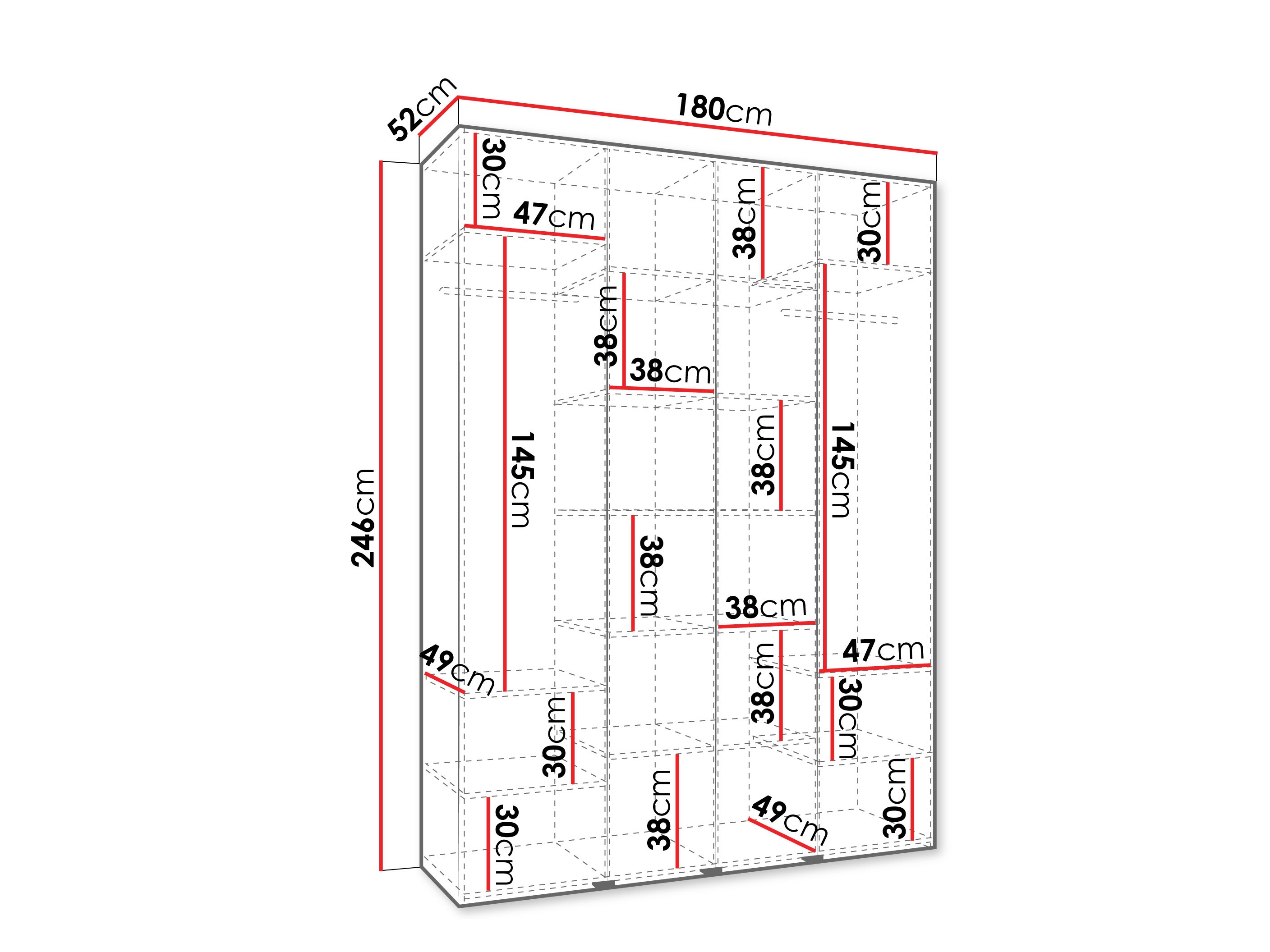 Riidekapp Hartford 574 (Valge)