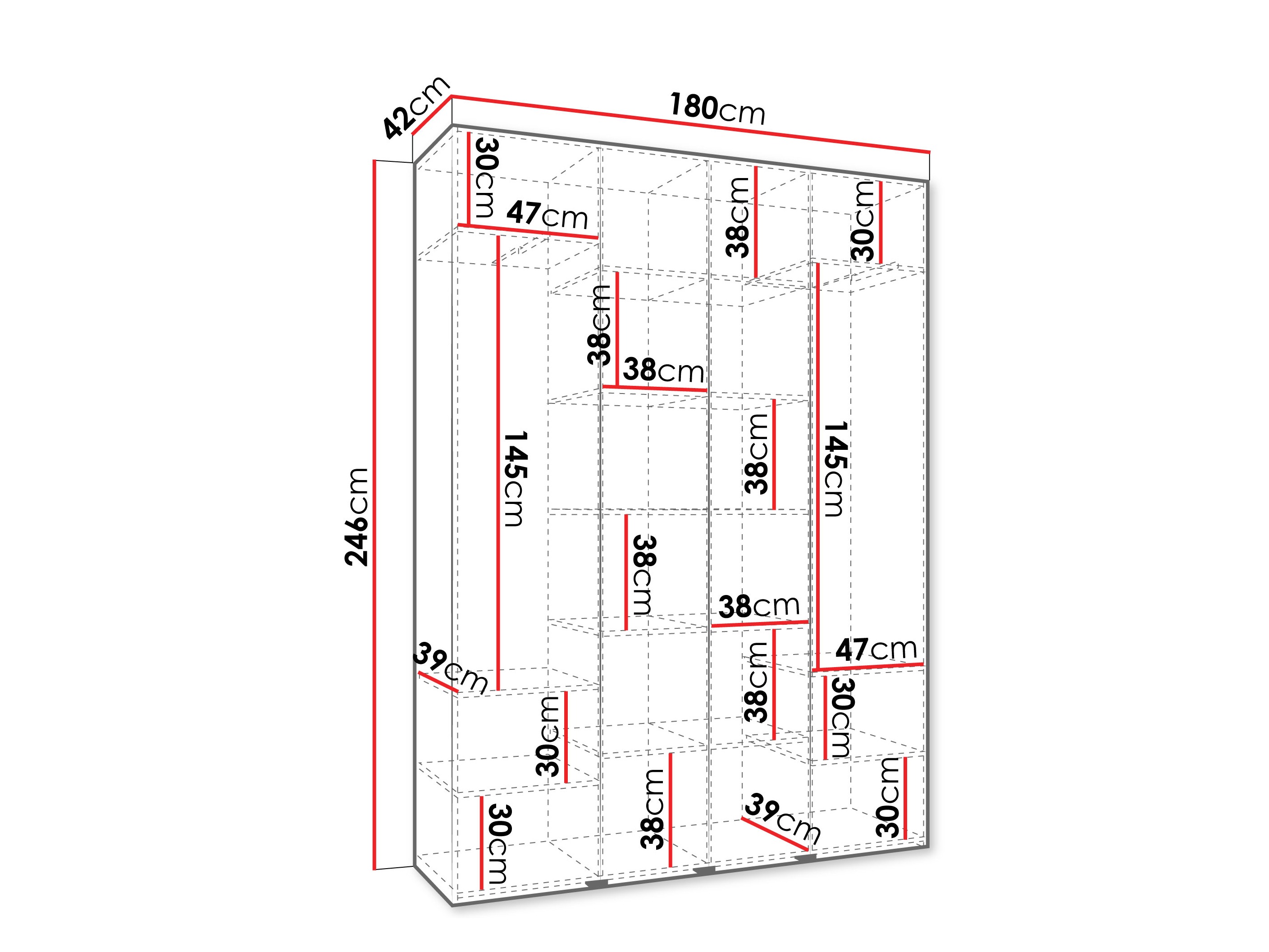 Riidekapp Hartford 574 (Valge)