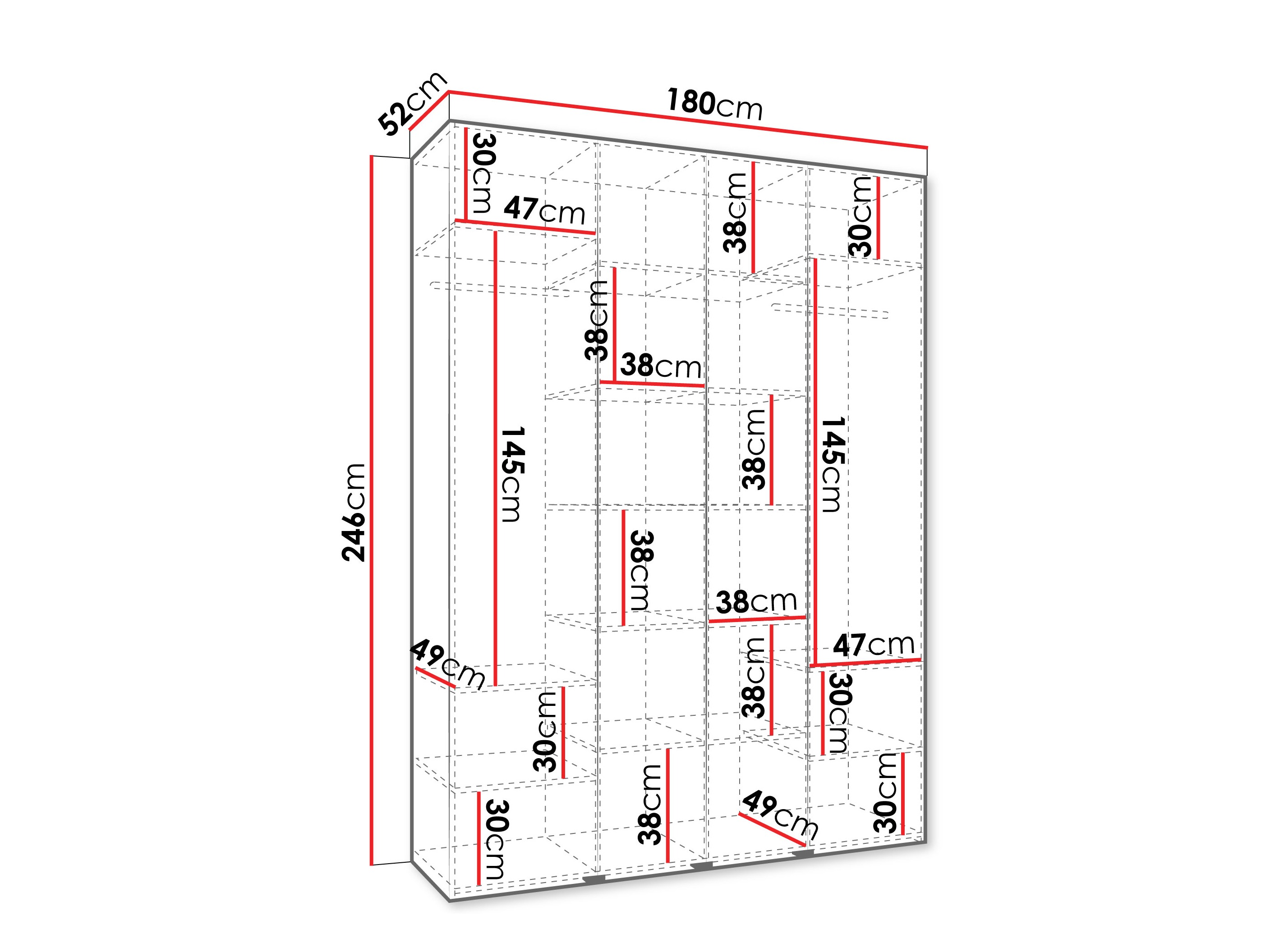 Riidekapp Hartford 574 (Valge)