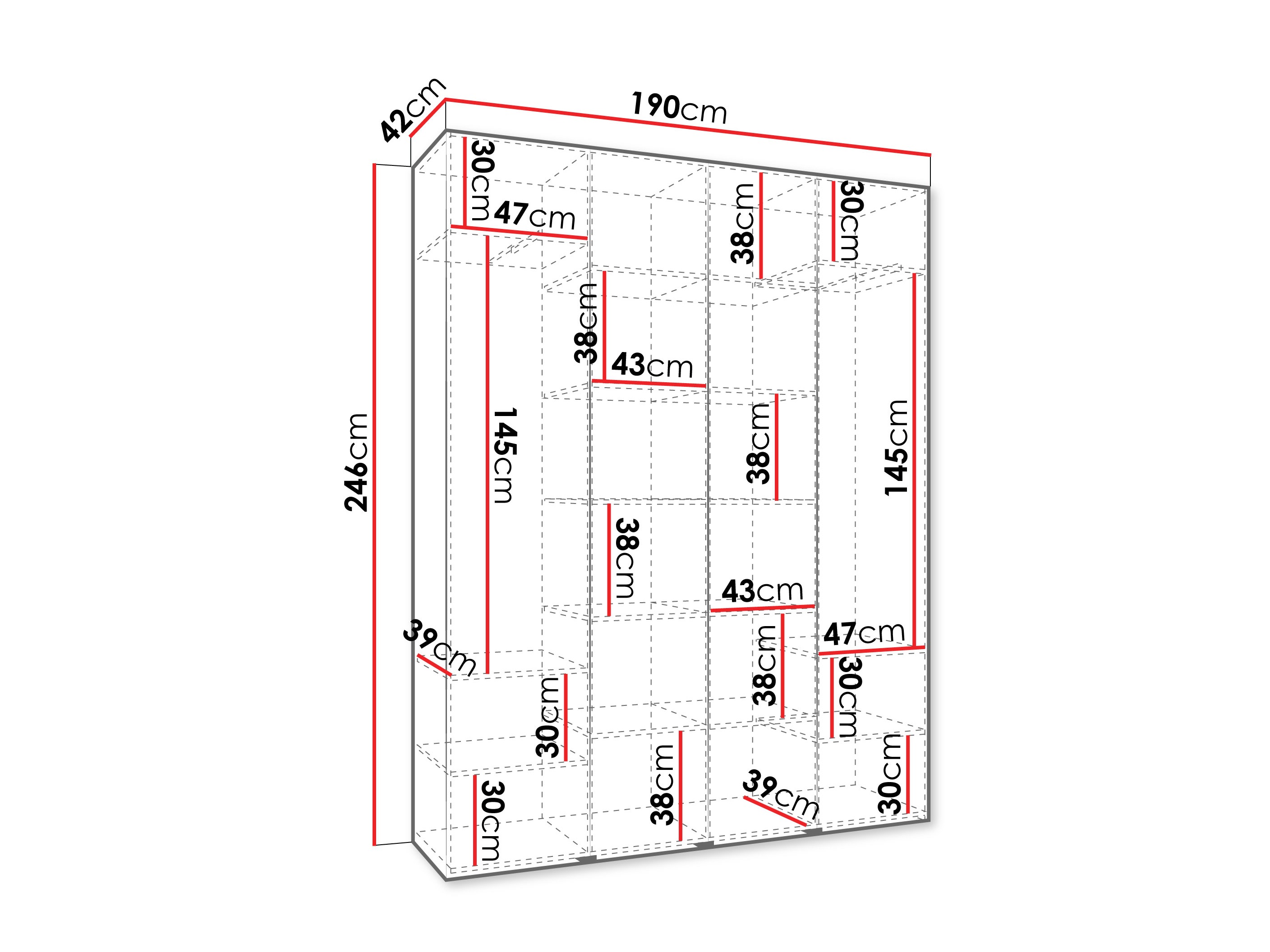 Riidekapp Hartford 574 (Valge)