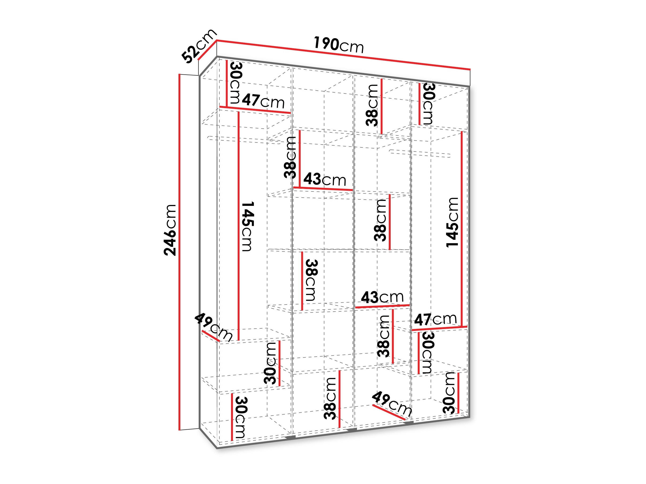 Riidekapp Hartford 574 (Valge)