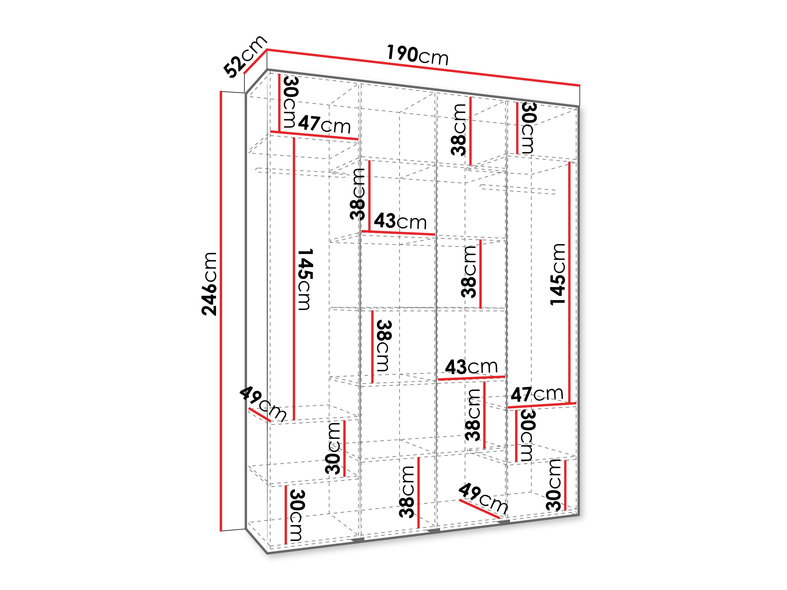 Riidekapp Hartford 574 (Valge)