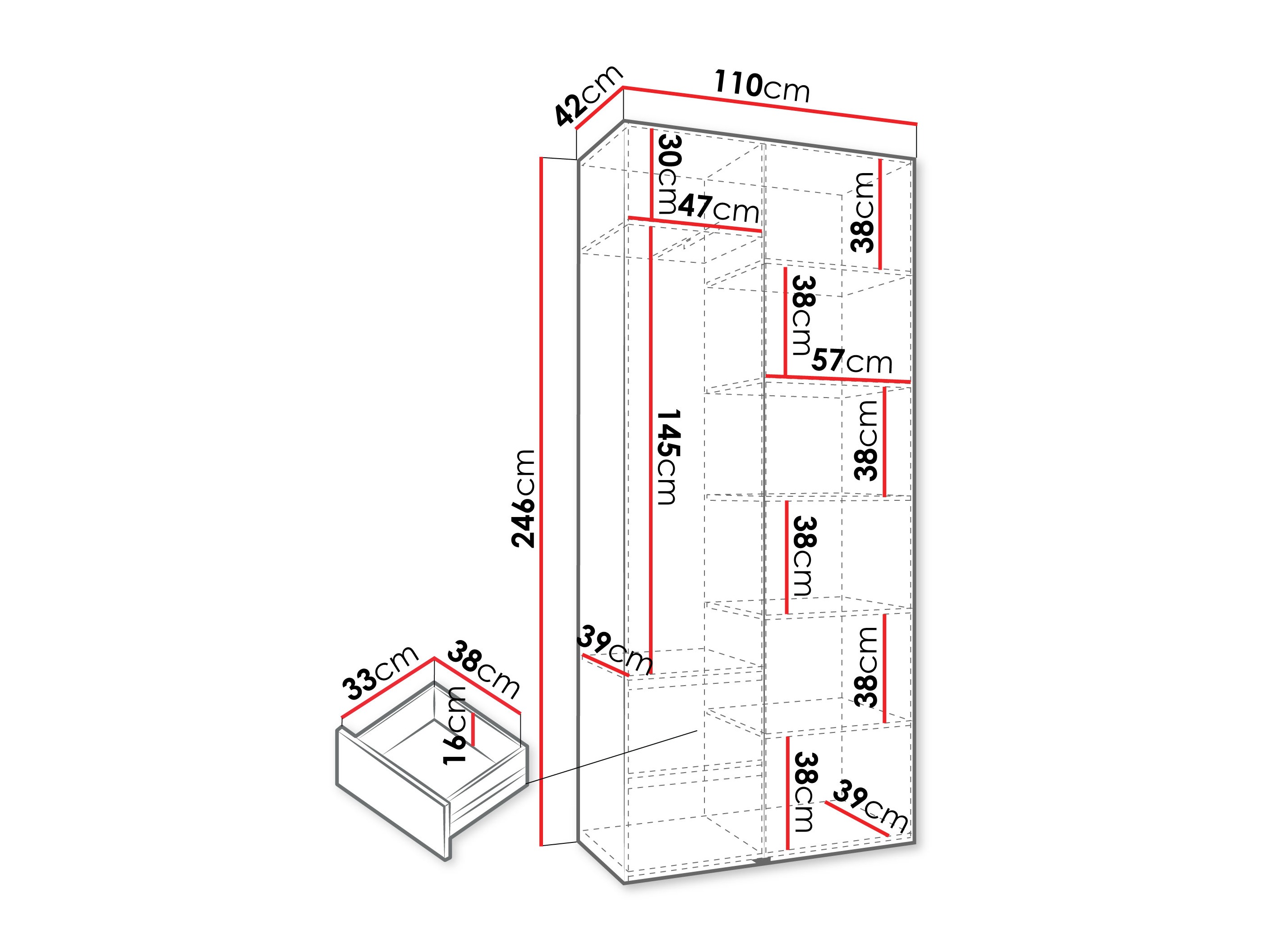 Riidekapp Hartford 540 (Valge)
