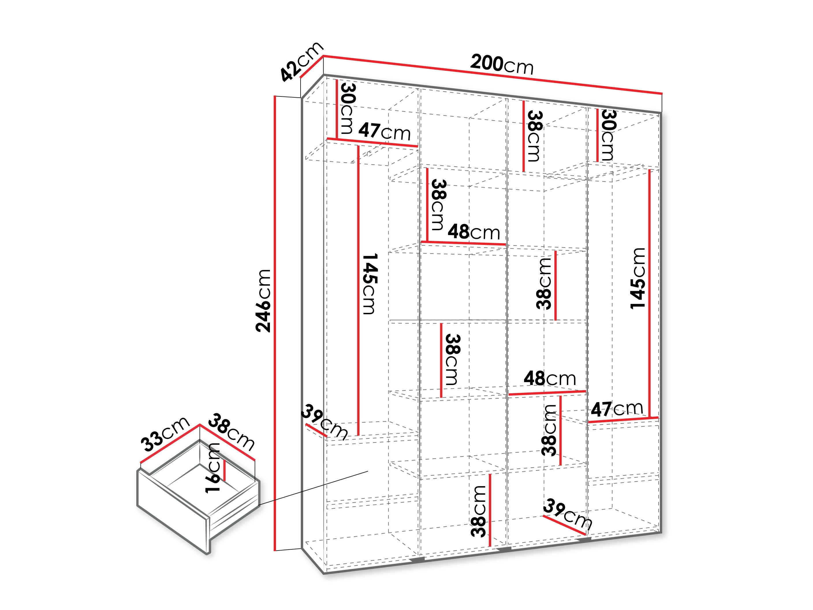 Riidekapp Hartford 574 (Kašmiir)