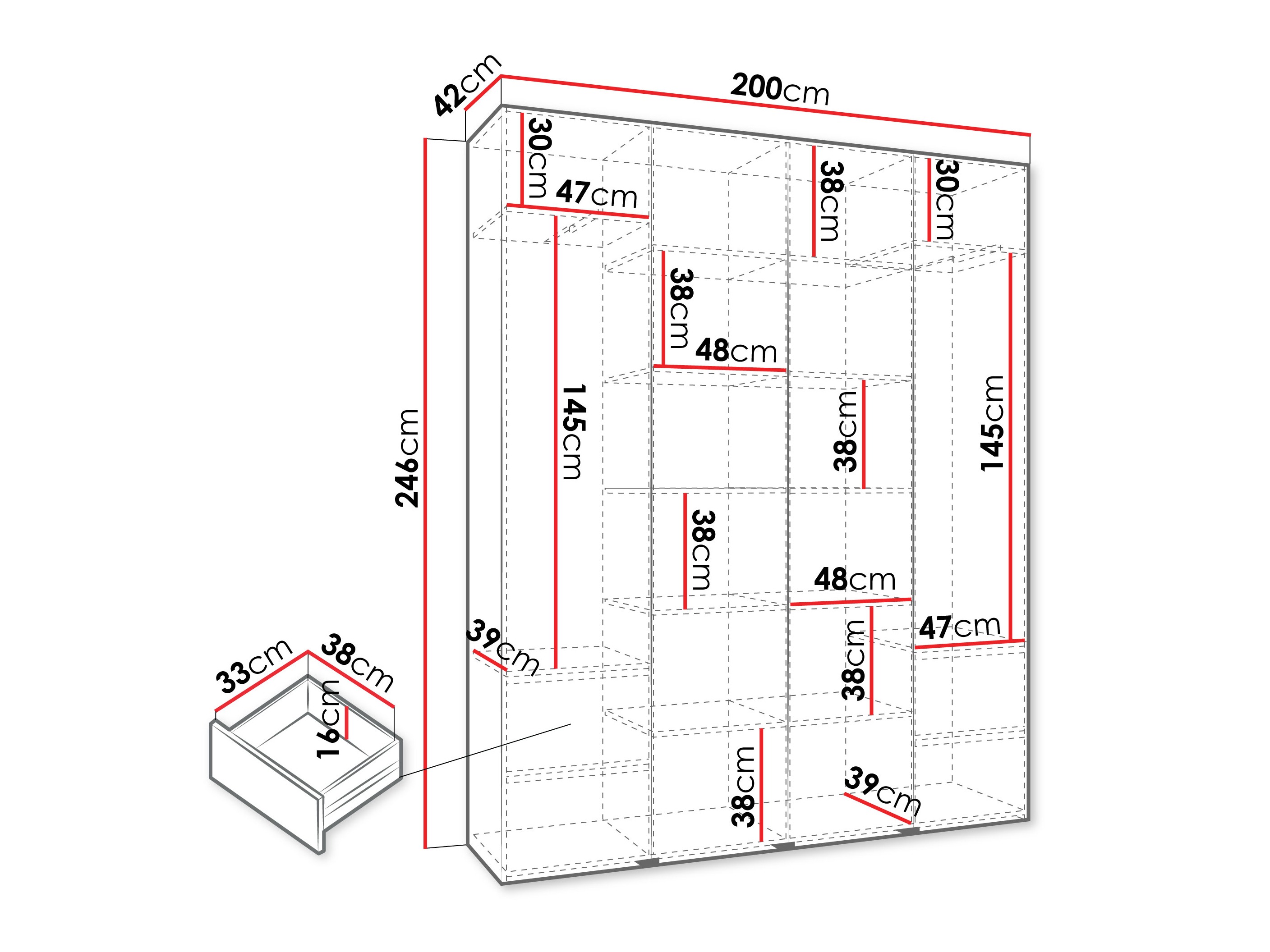 Riidekapp Hartford 574 (Kašmiir)