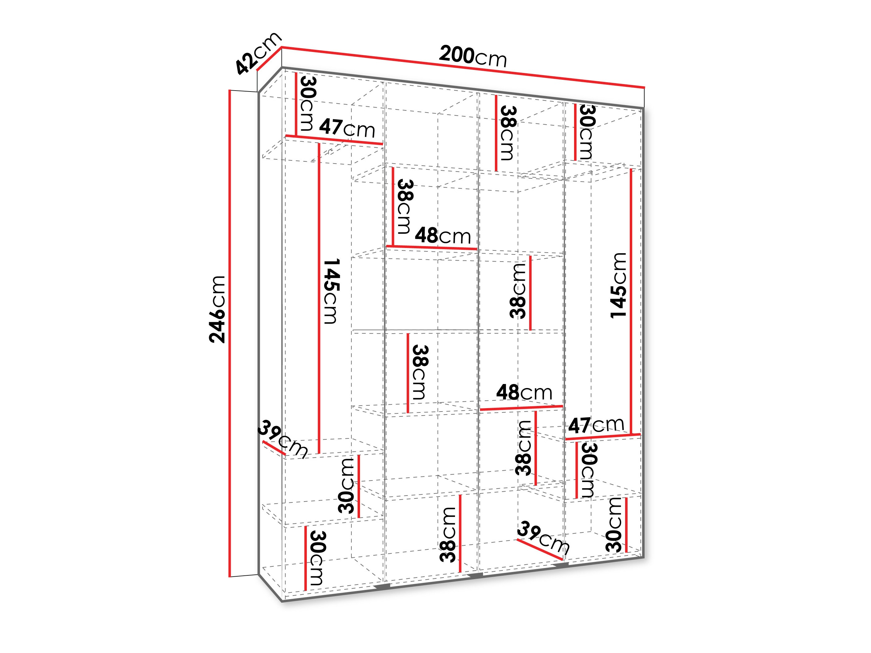 Riidekapp Hartford 574 (Valge)