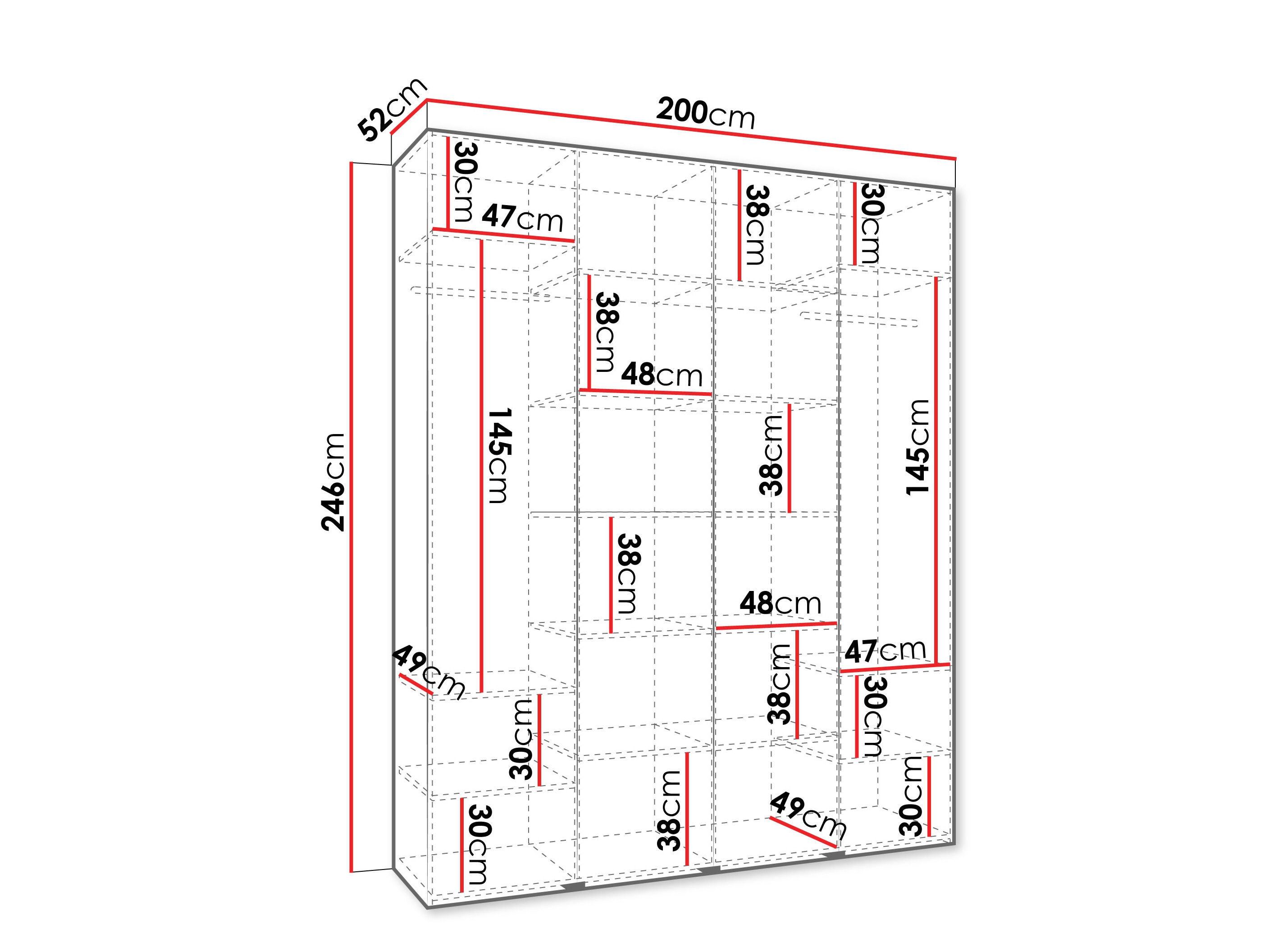 Riidekapp Hartford 574 (Valge)
