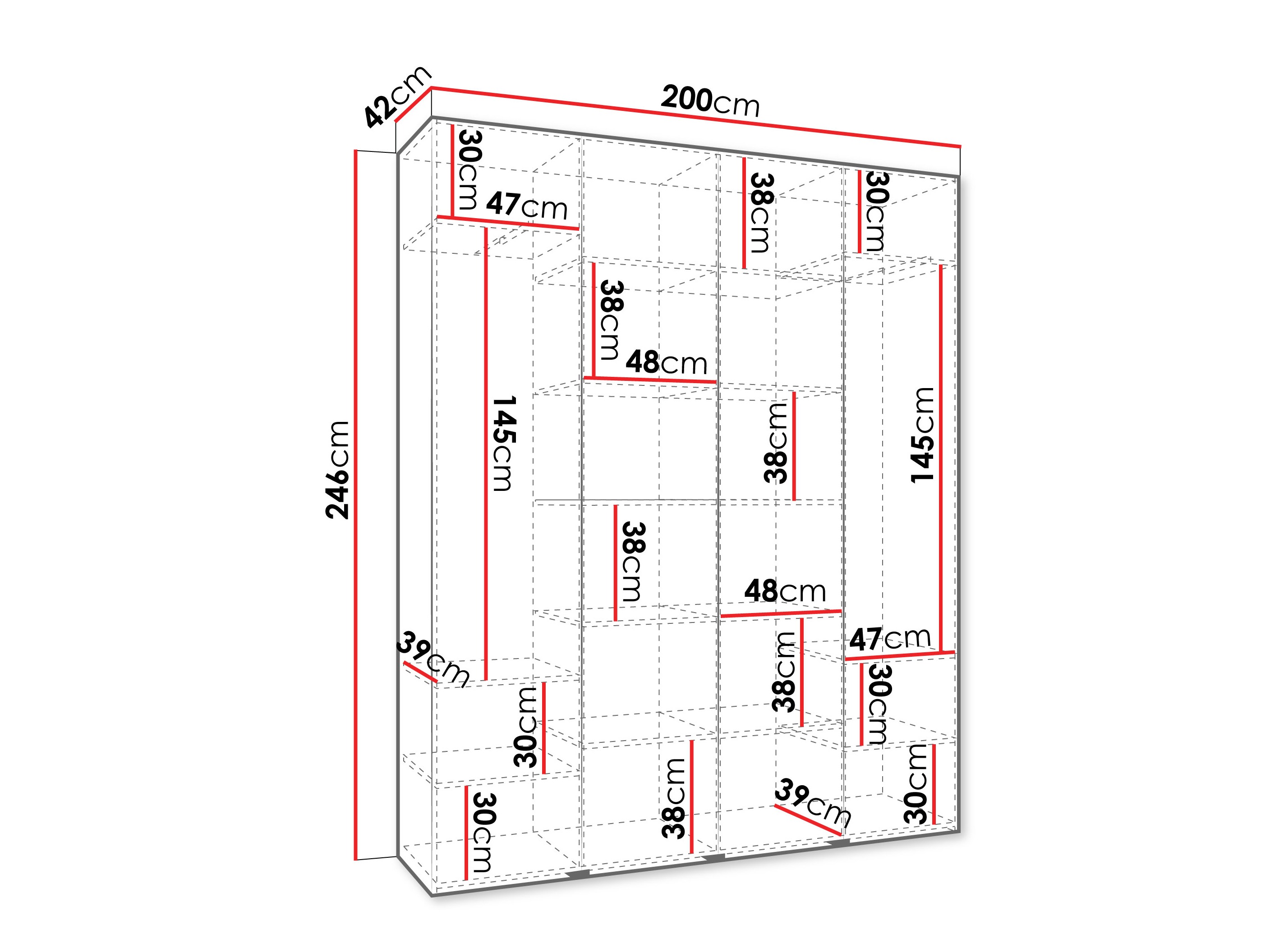Riidekapp Hartford 574 (Valge)
