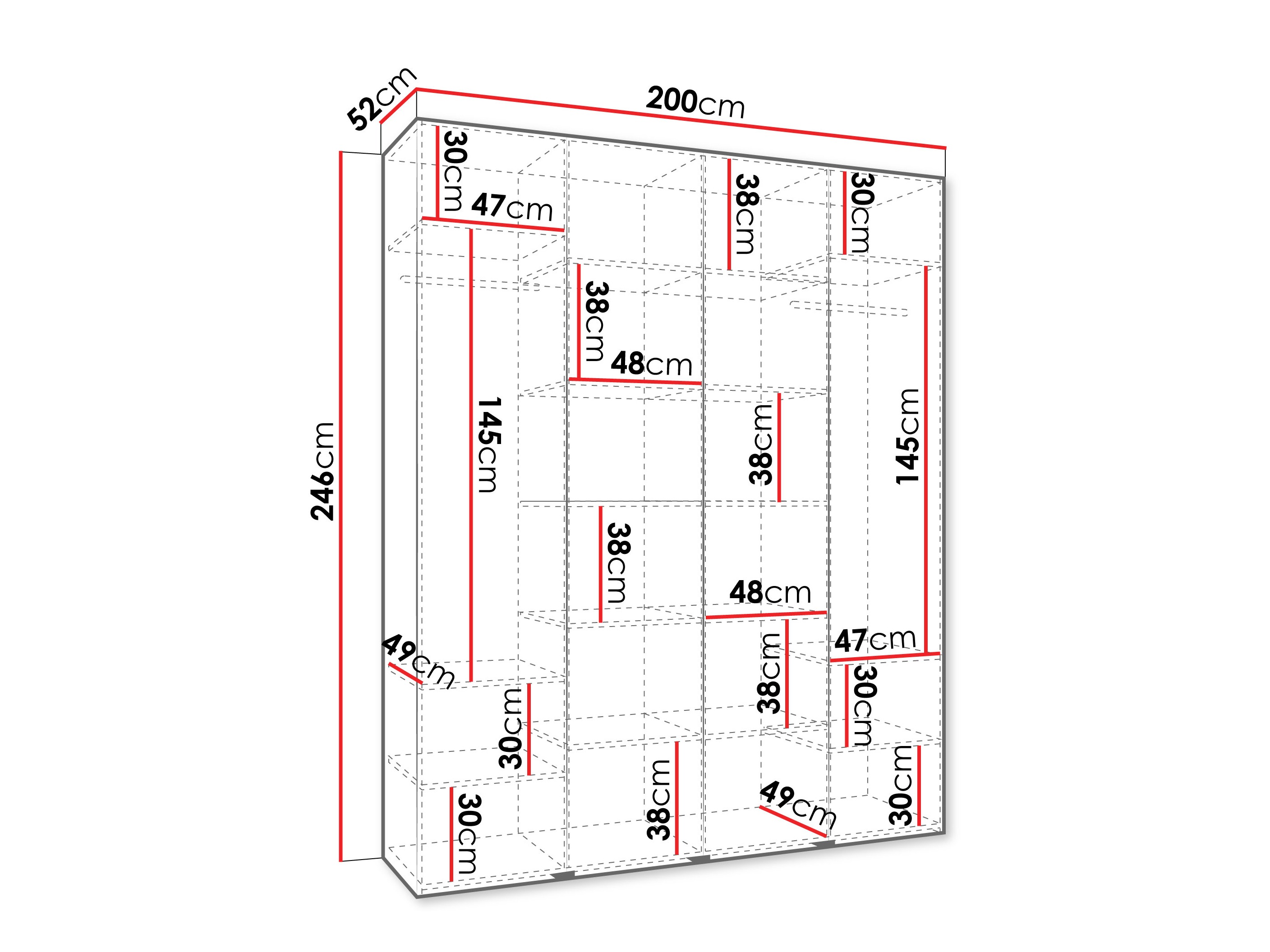Riidekapp Hartford 574 (Valge)