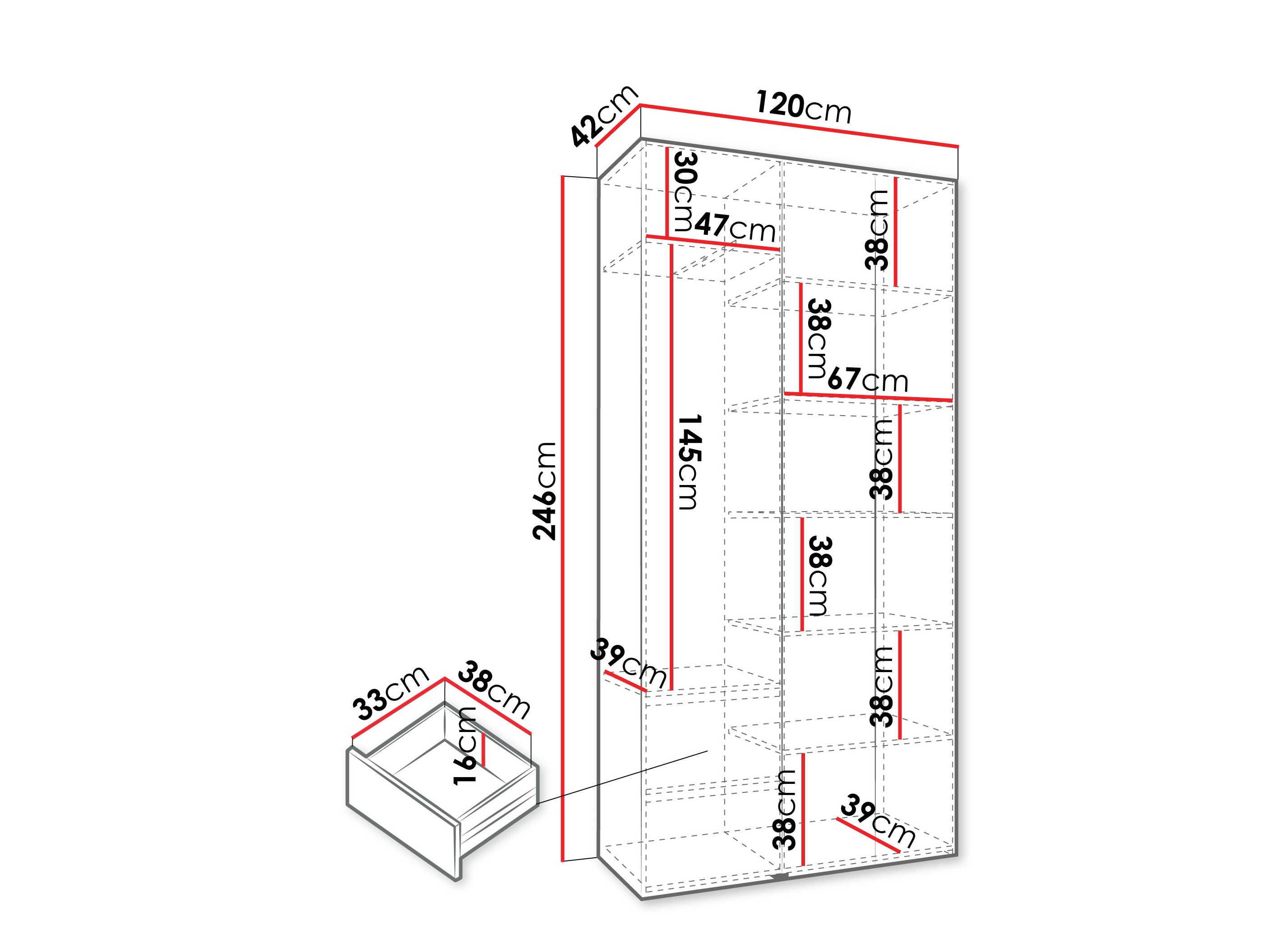 Riidekapp Hartford 544 (Kašmiir)