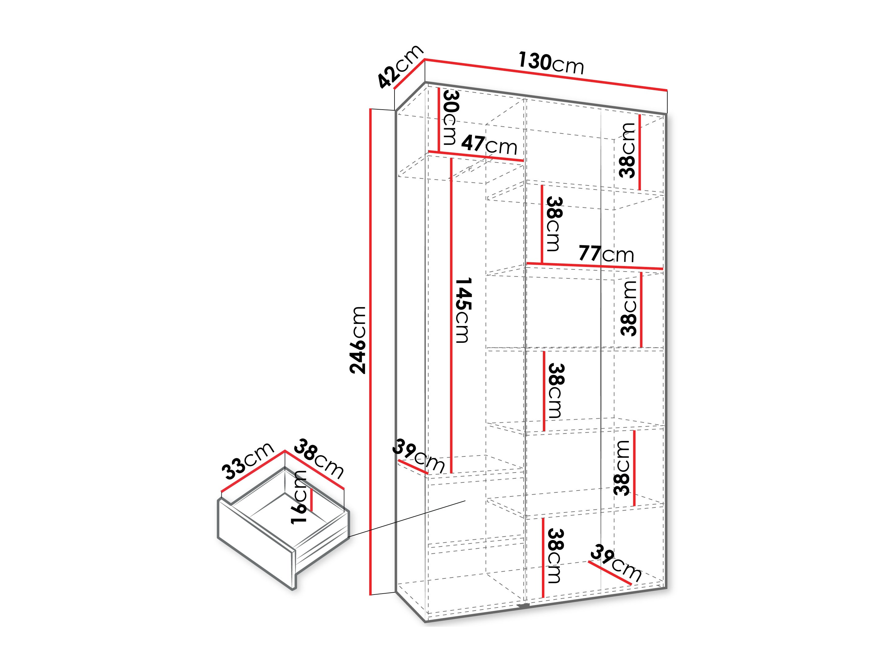 Riidekapp Hartford 544 (Kašmiir)