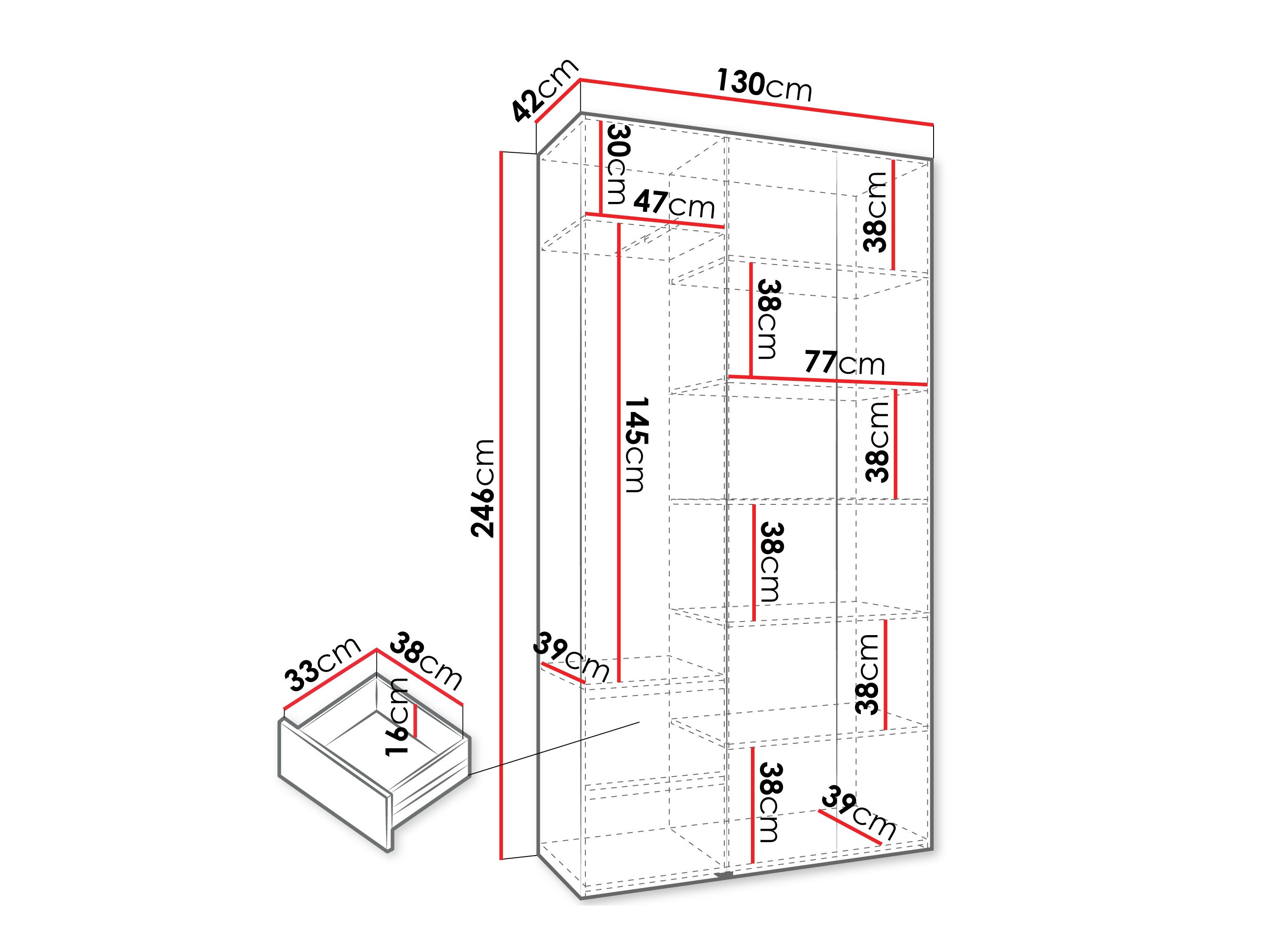 Riidekapp Hartford 544 (Kašmiir)