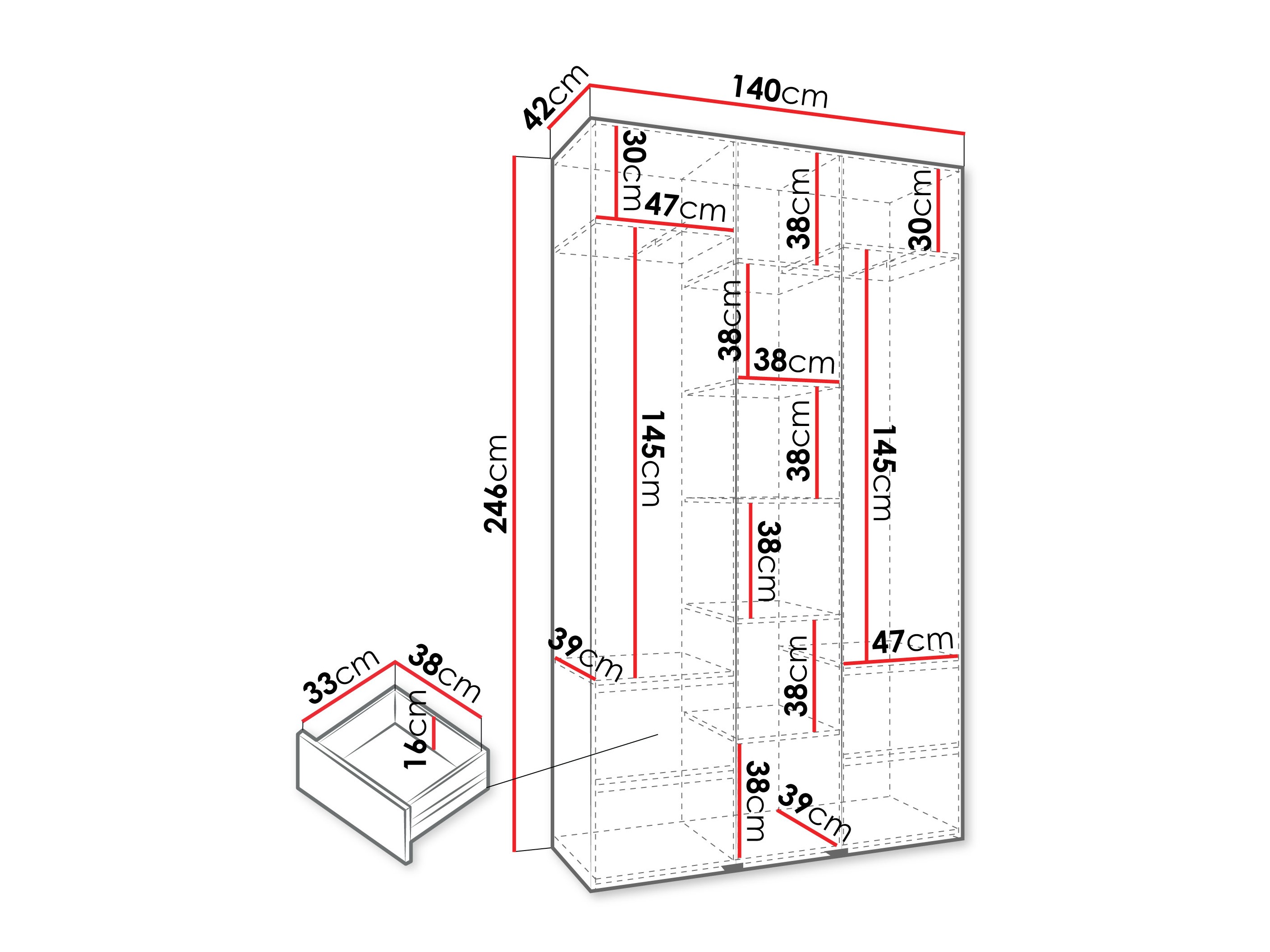 Riidekapp Hartford 544 (Kašmiir)