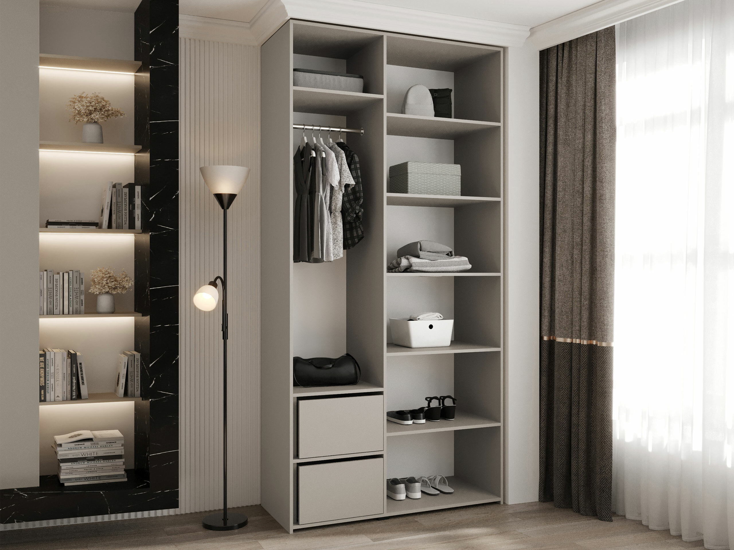 Riidekapp Hartford 544 (Valge)