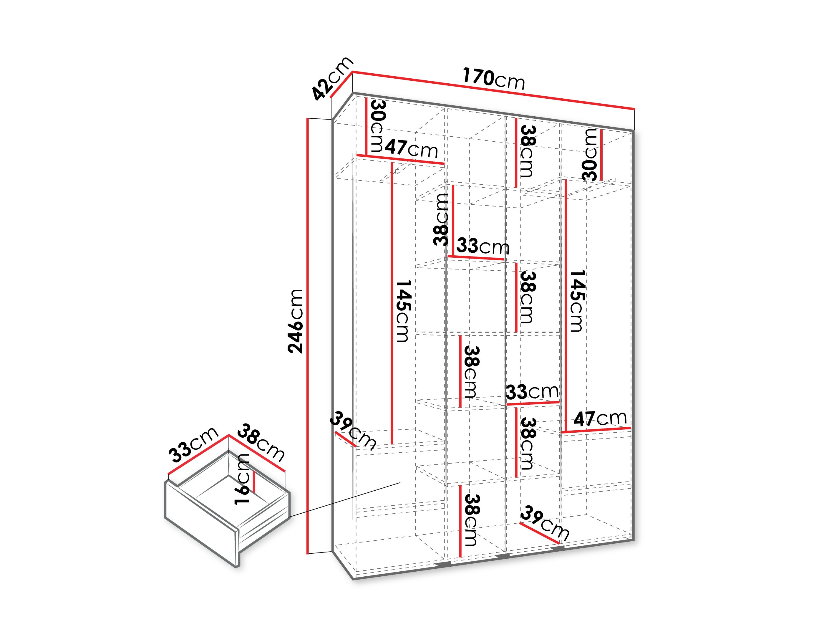 Riidekapp Hartford 554 (Kašmiir)