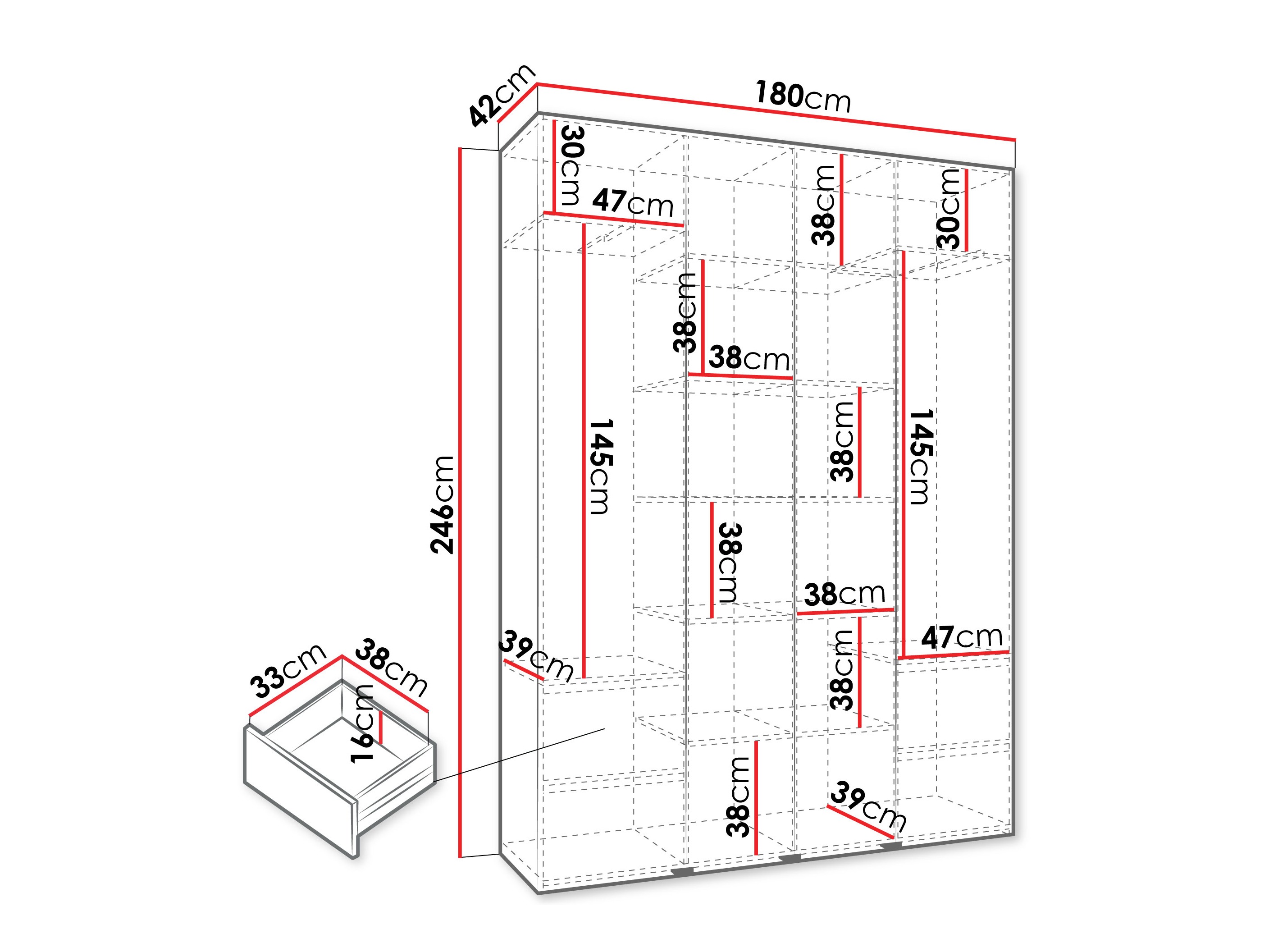 Riidekapp Hartford 554 (Kašmiir)