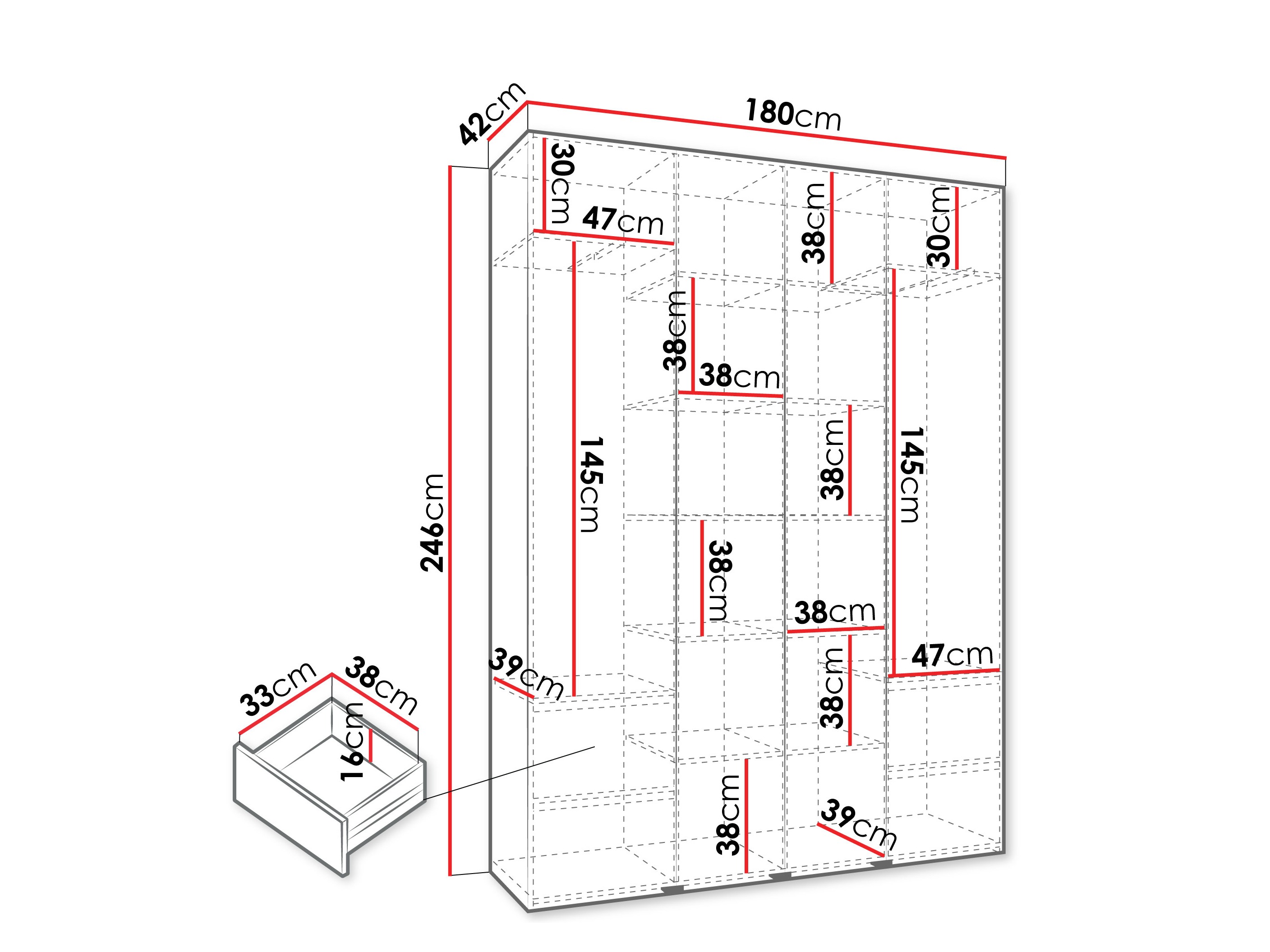 Riidekapp Hartford 554 (Kašmiir)