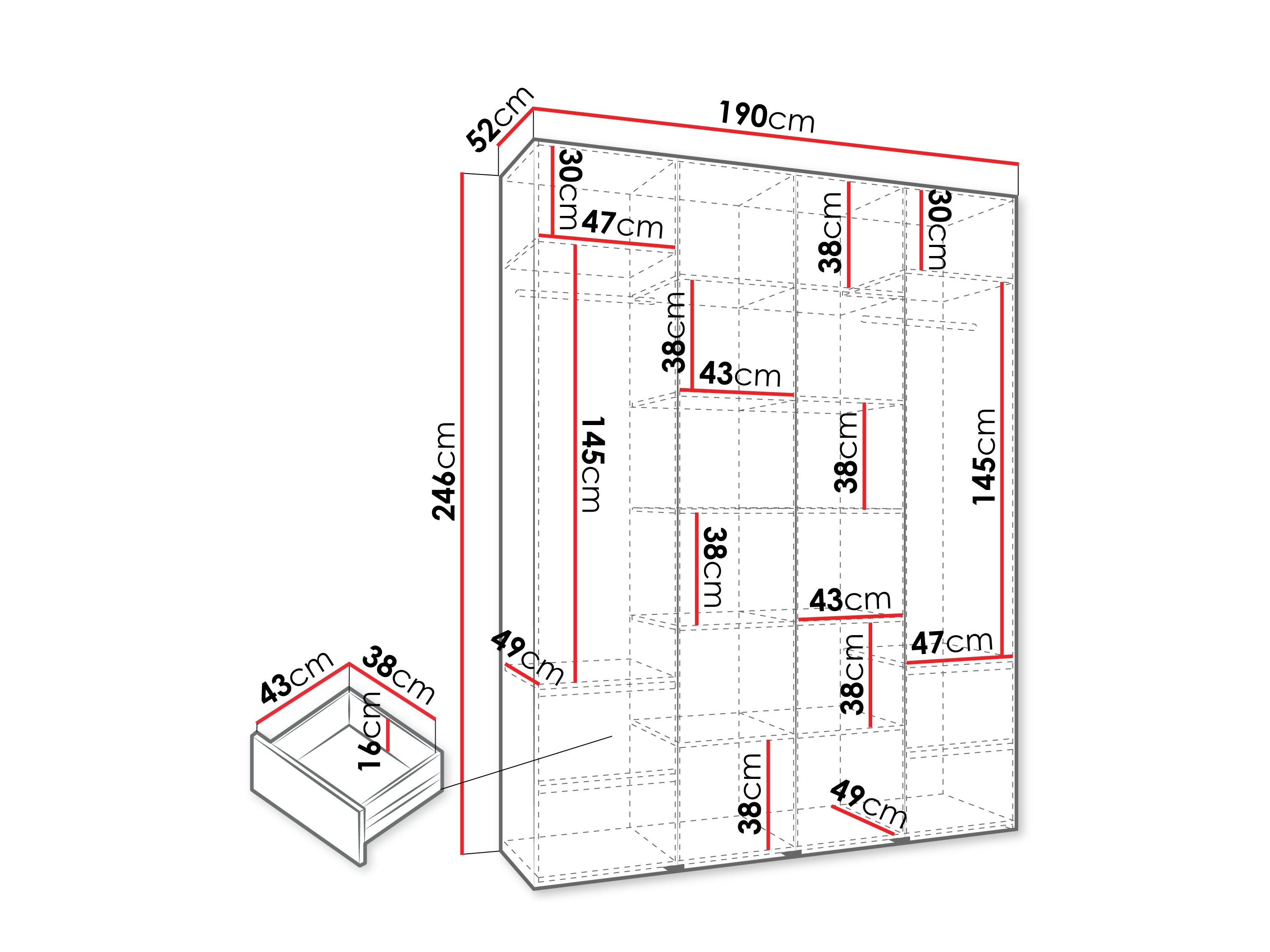 Riidekapp Hartford 554 (Kašmiir)