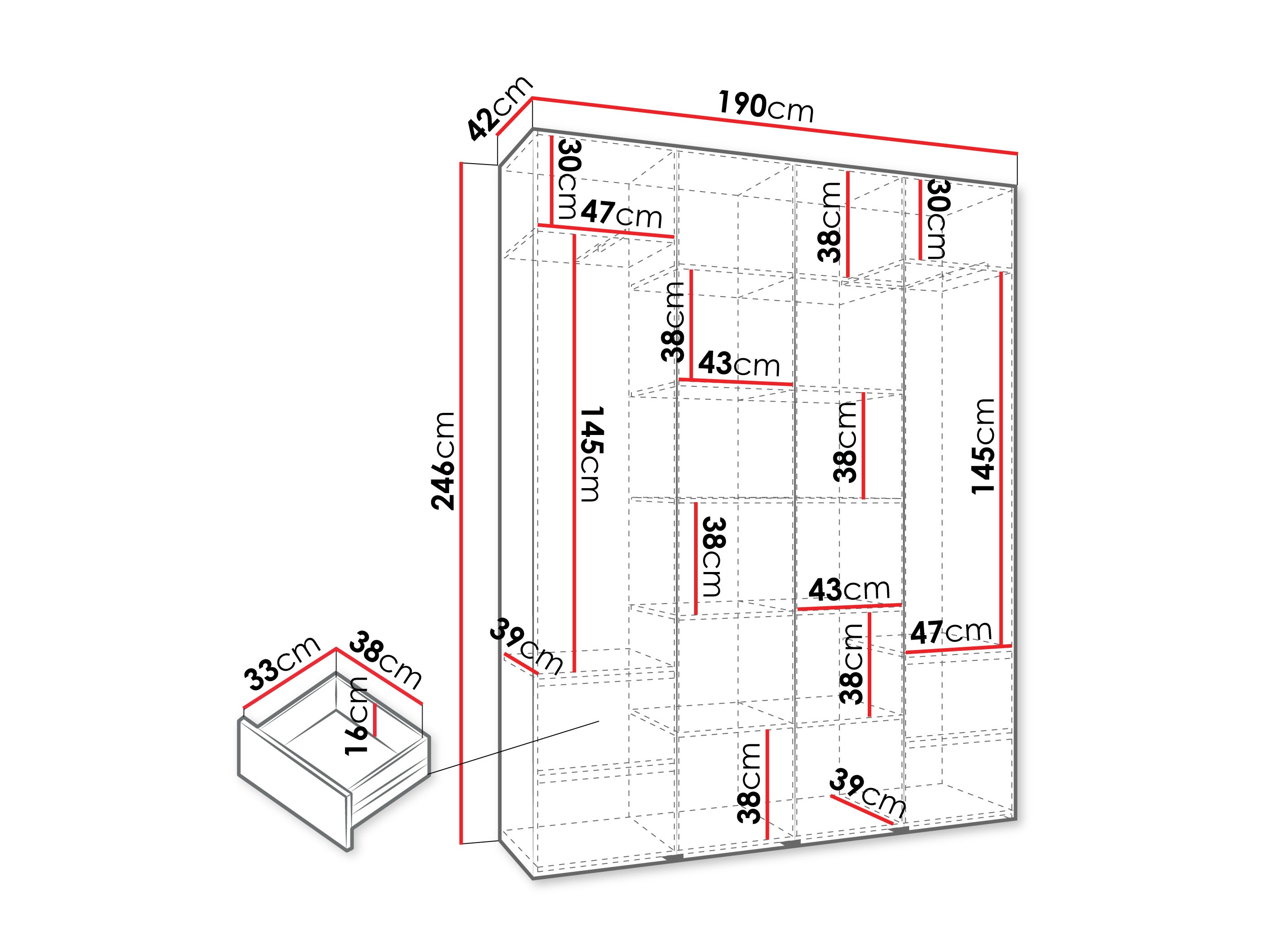 Riidekapp Hartford 554 (Kašmiir)