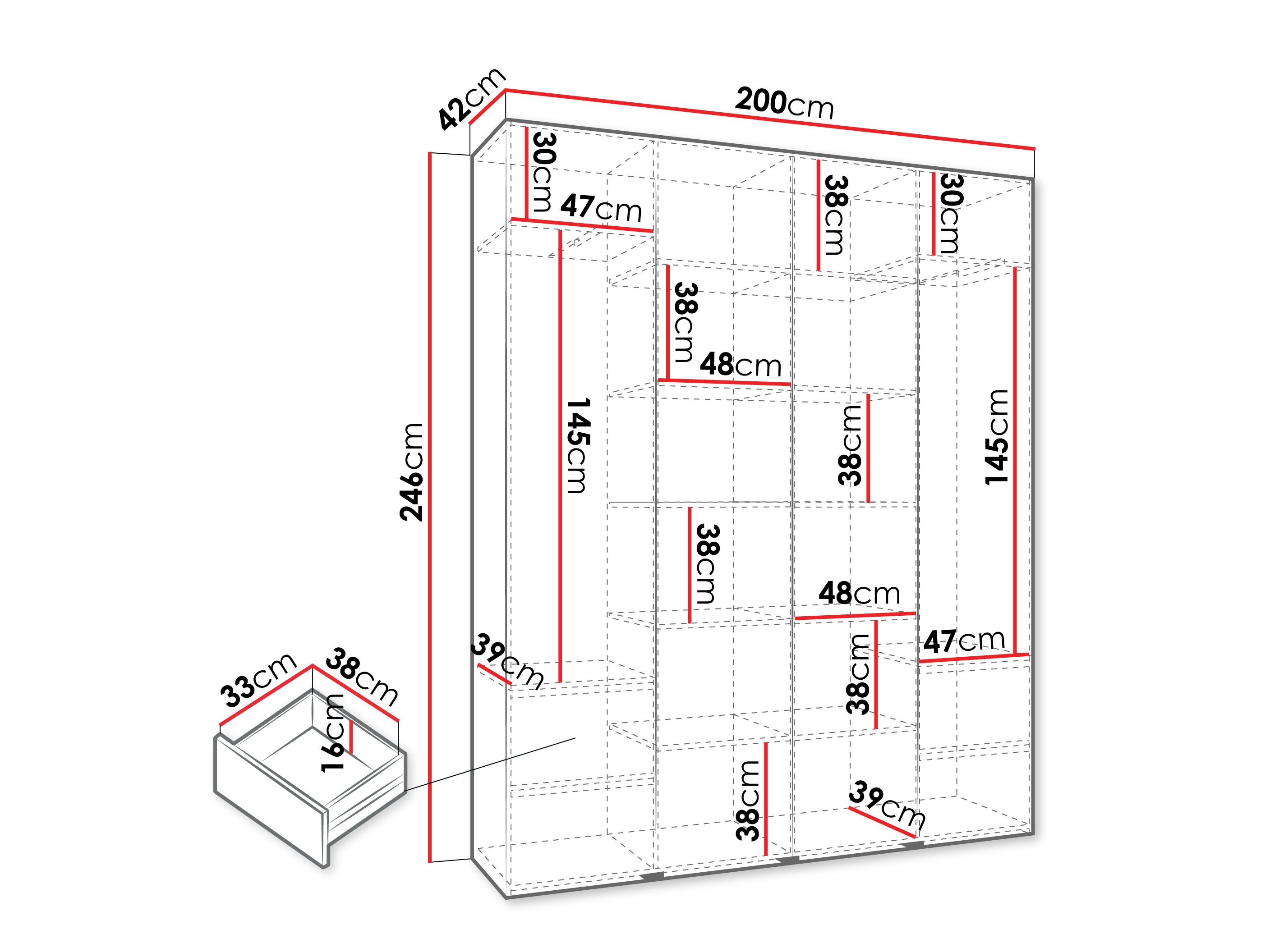 Riidekapp Hartford 554 (Kašmiir)