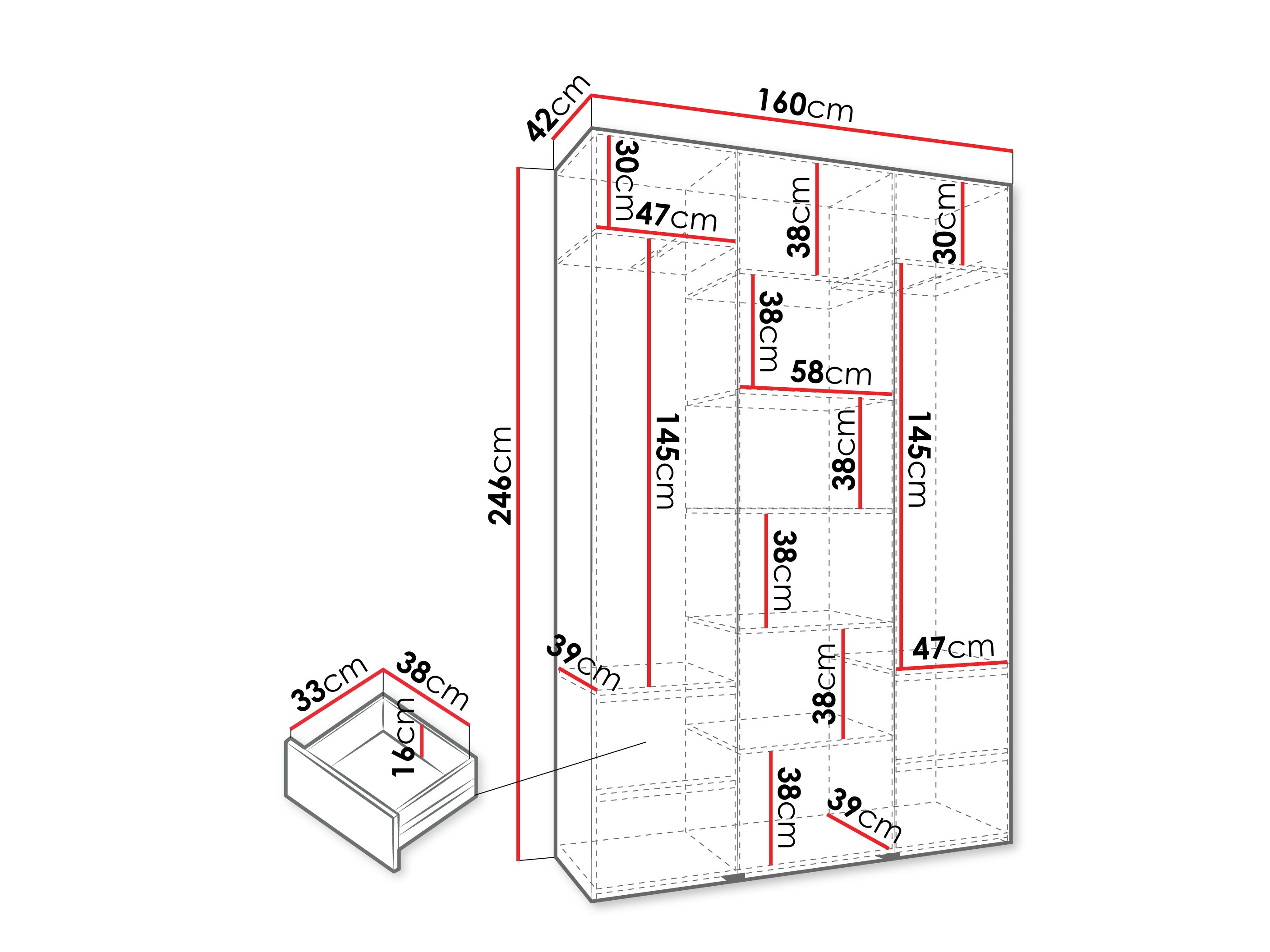 Riidekapp Hartford 544 (Kašmiir)