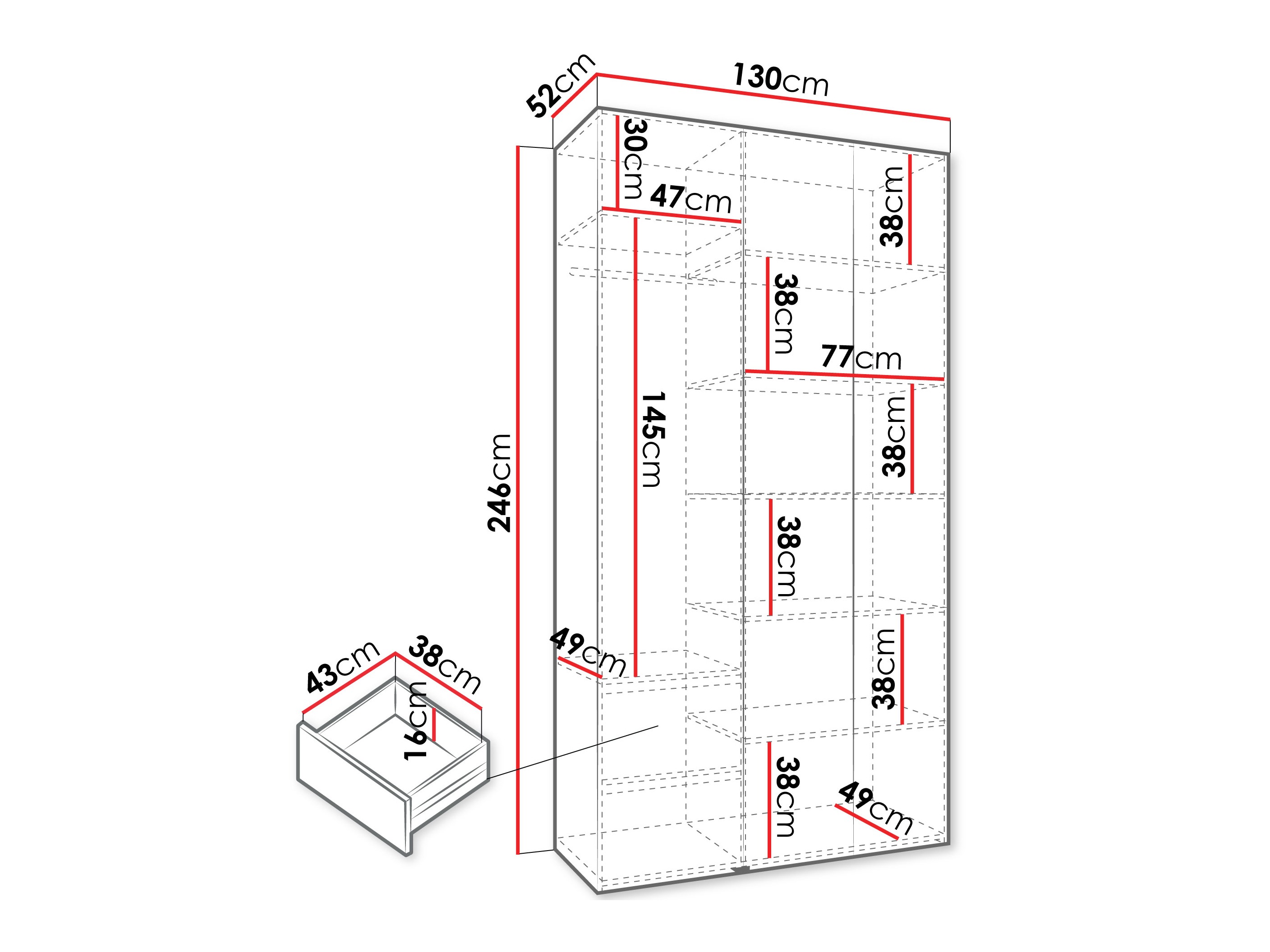 Riidekapp Hartford 563 (Kašmiir)