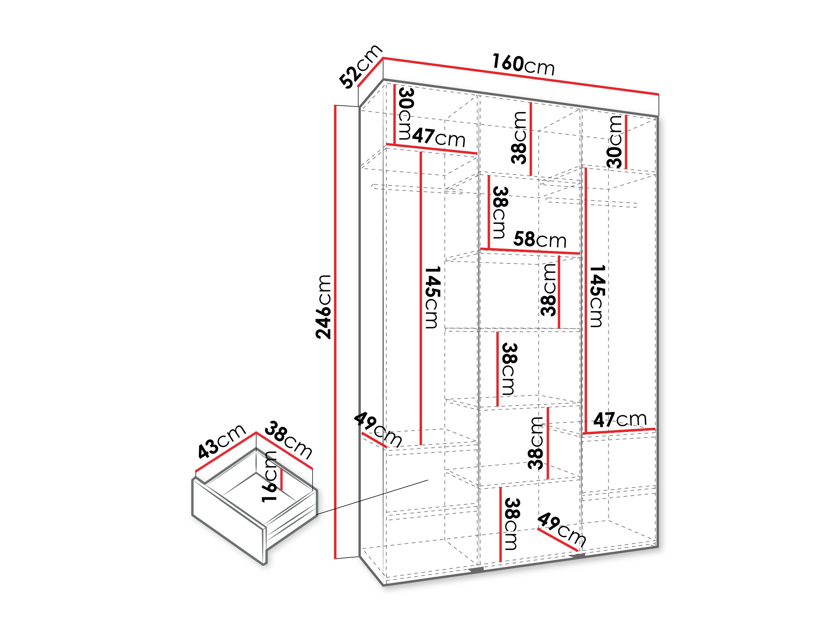 Riidekapp Hartford 563 (Kašmiir)
