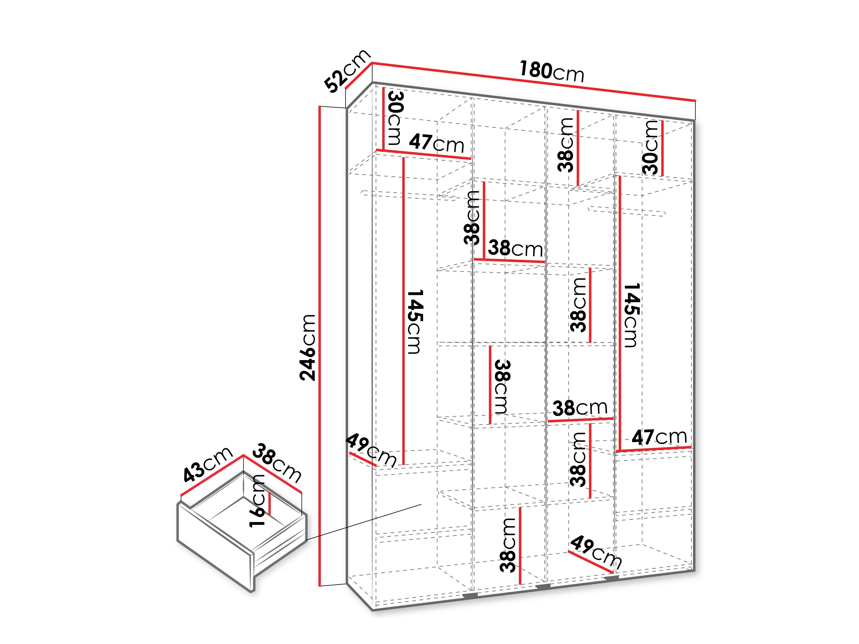 Riidekapp Hartford 564 (Kašmiir)