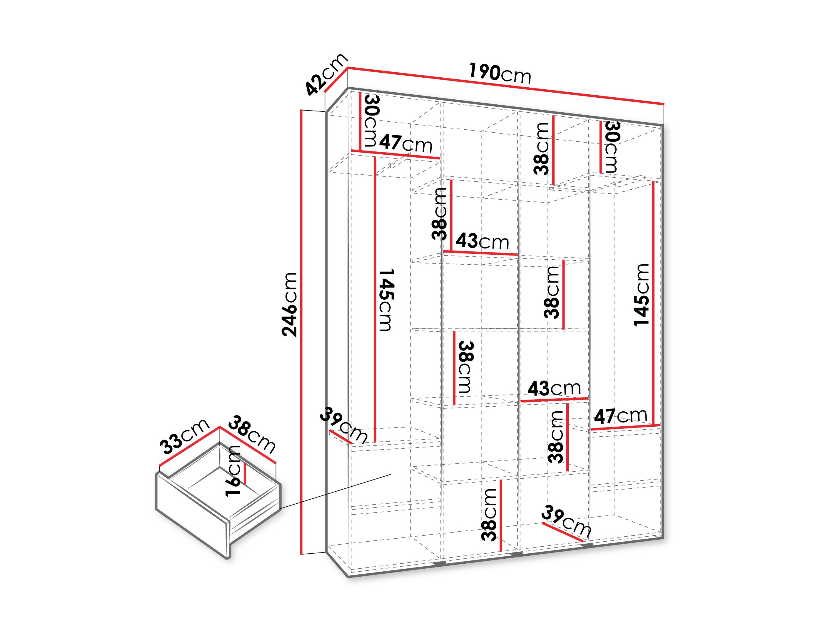 Riidekapp Hartford 564 (Kašmiir)