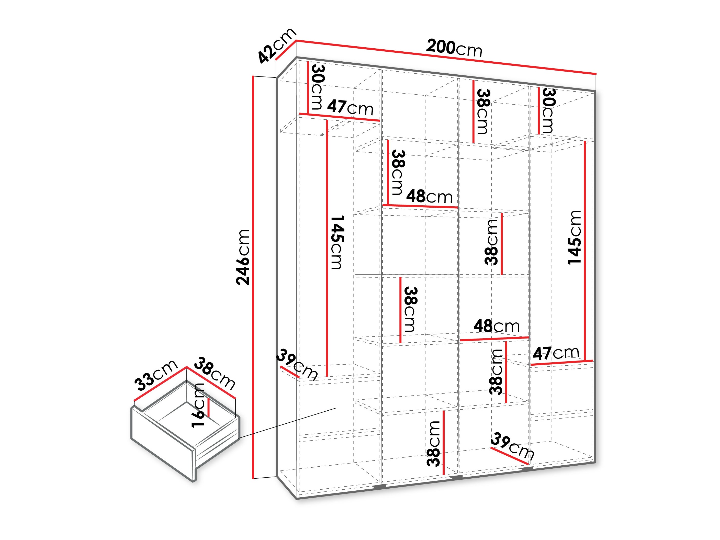 Riidekapp Hartford 564 (Kašmiir)