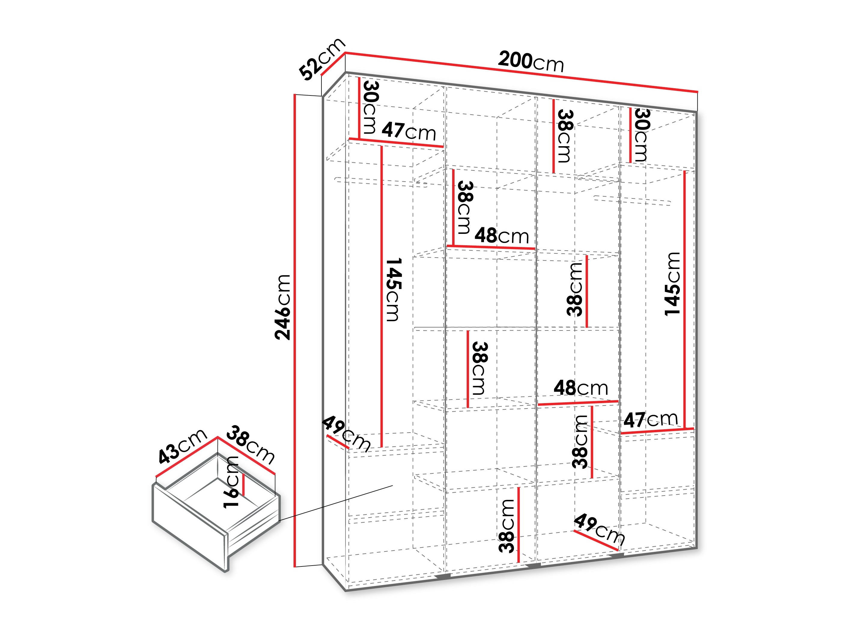Riidekapp Hartford 564 (Kašmiir)