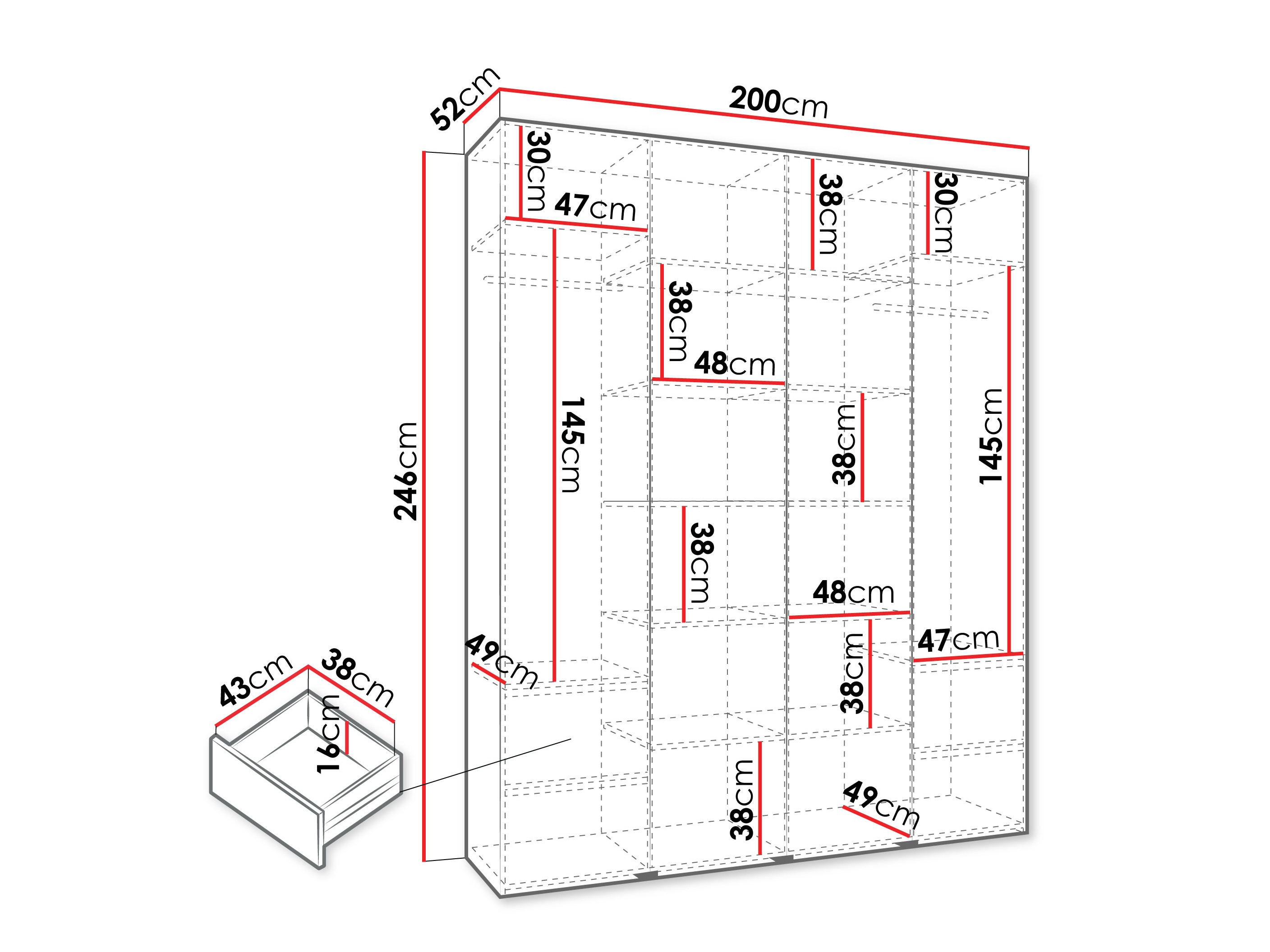 Riidekapp Hartford 564 (Kašmiir)