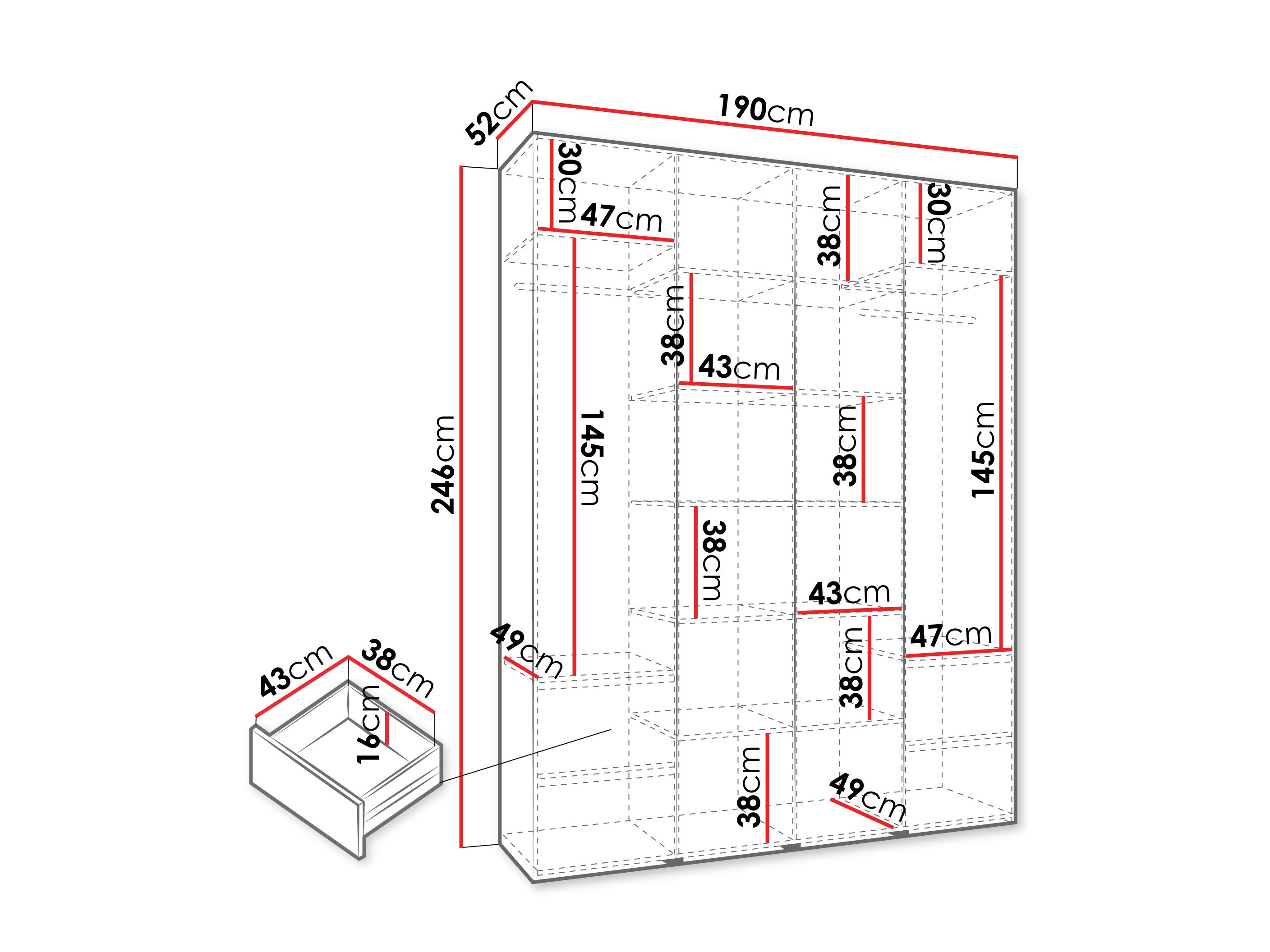 Riidekapp Hartford 570 (Kašmiir)