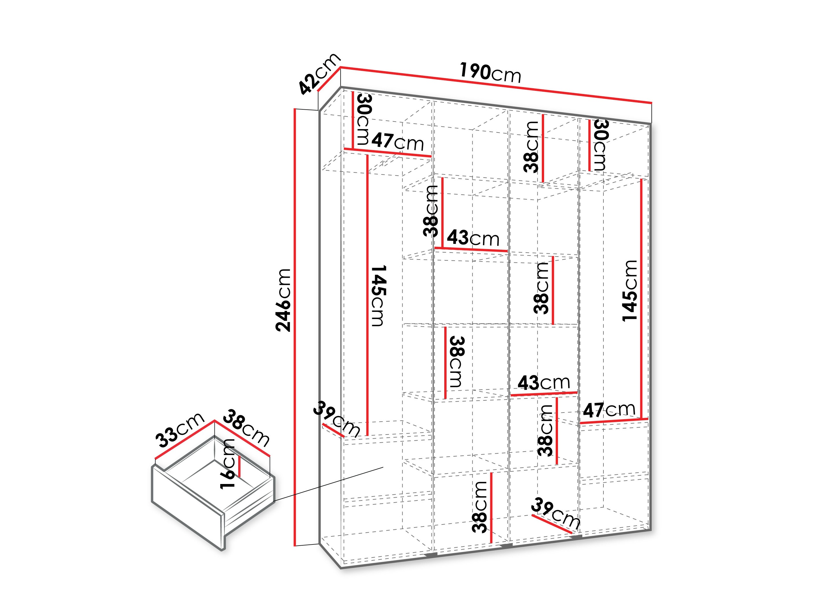 Riidekapp Hartford 570 (Kašmiir)