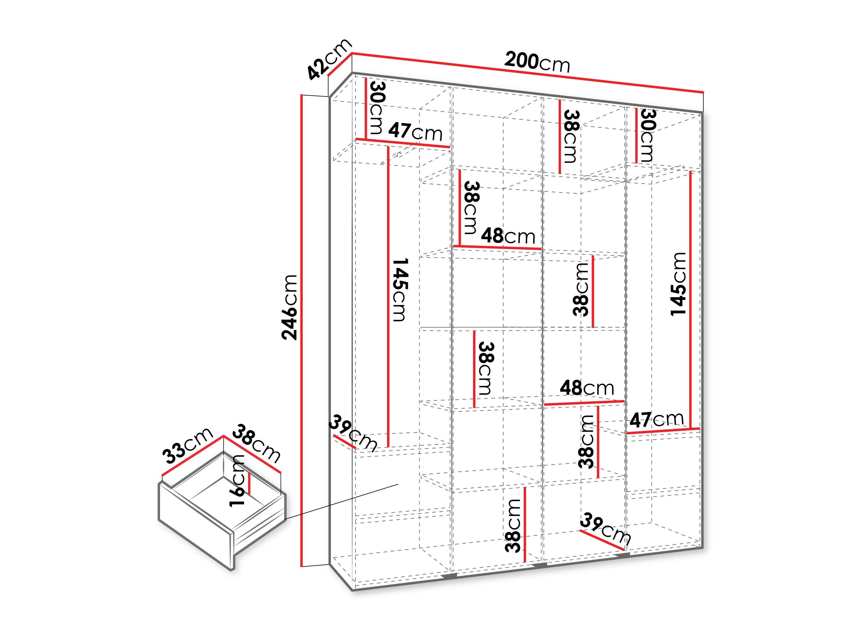 Riidekapp Hartford 570 (Kašmiir)