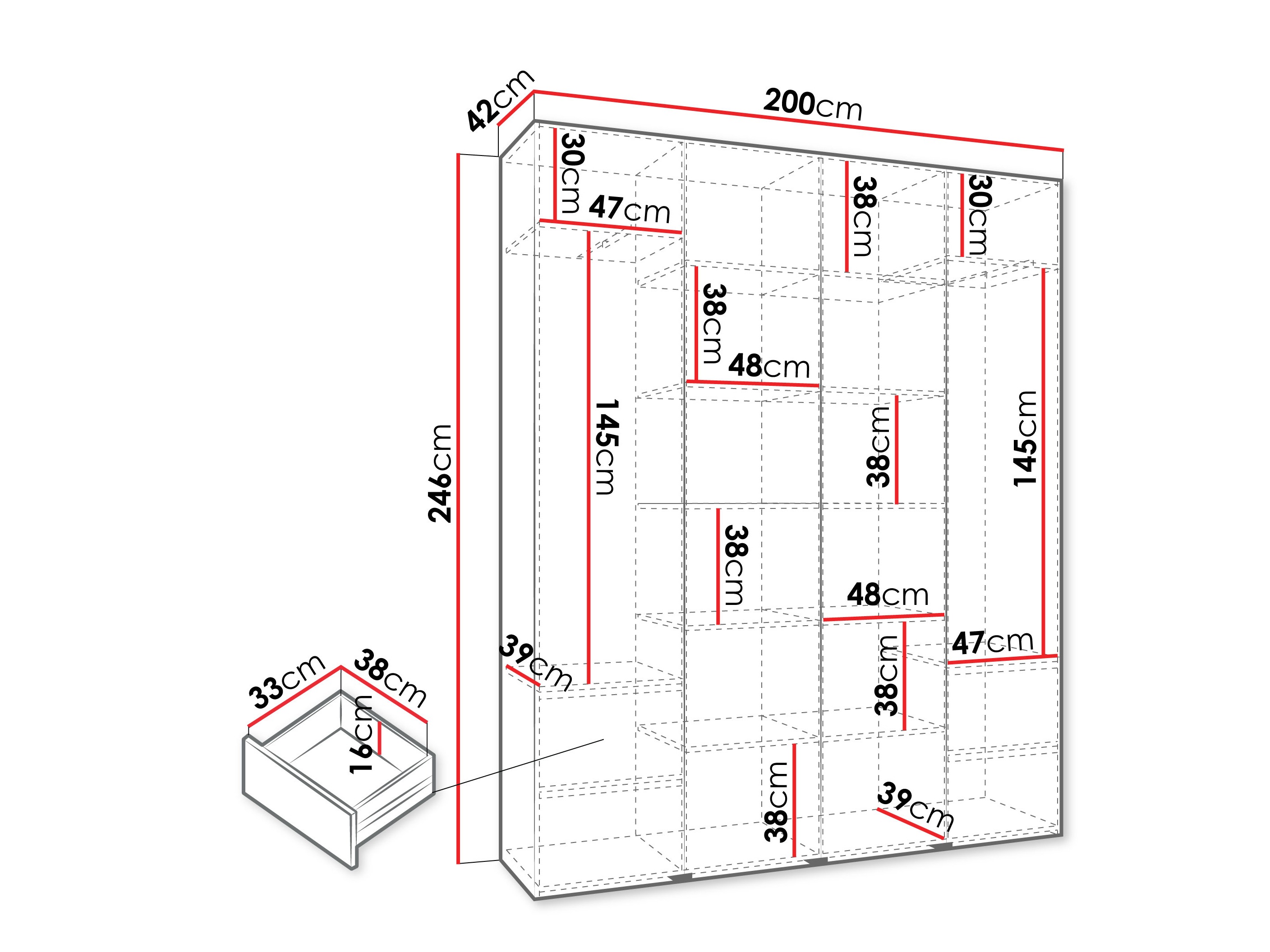 Riidekapp Hartford 570 (Kašmiir)