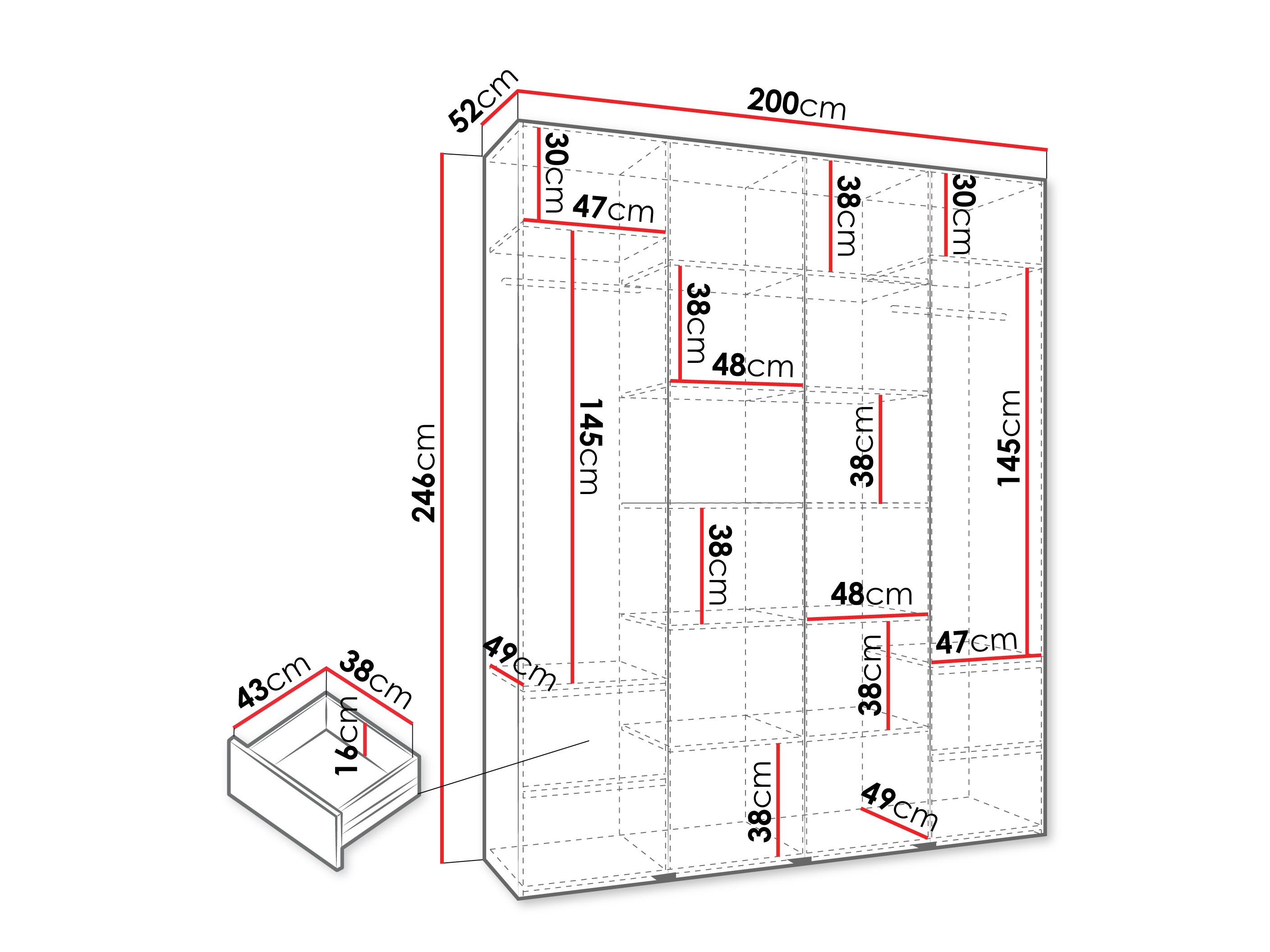 Riidekapp Hartford 570 (Kašmiir)