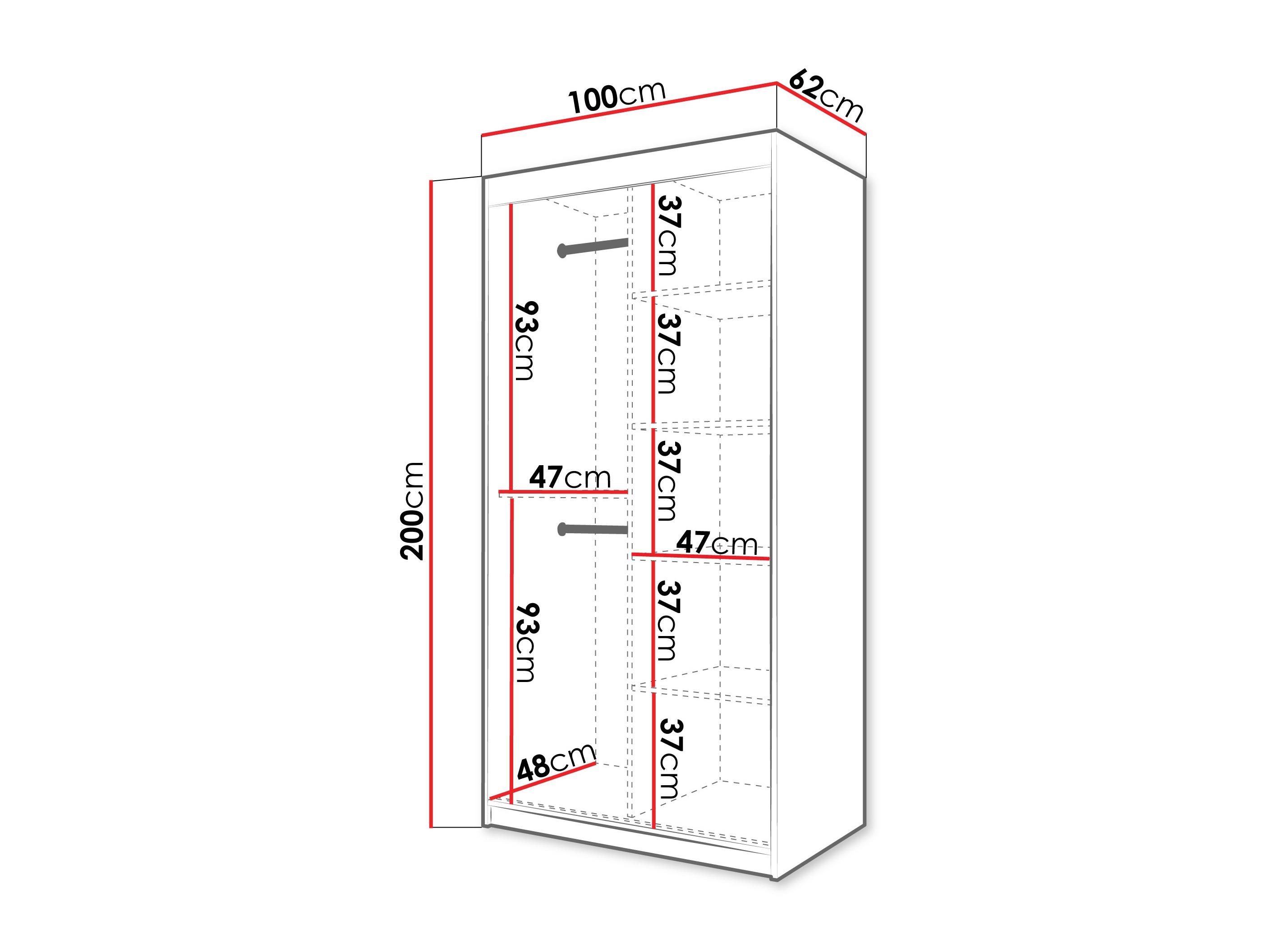 Riidekapp Hartford 575 (Valge)