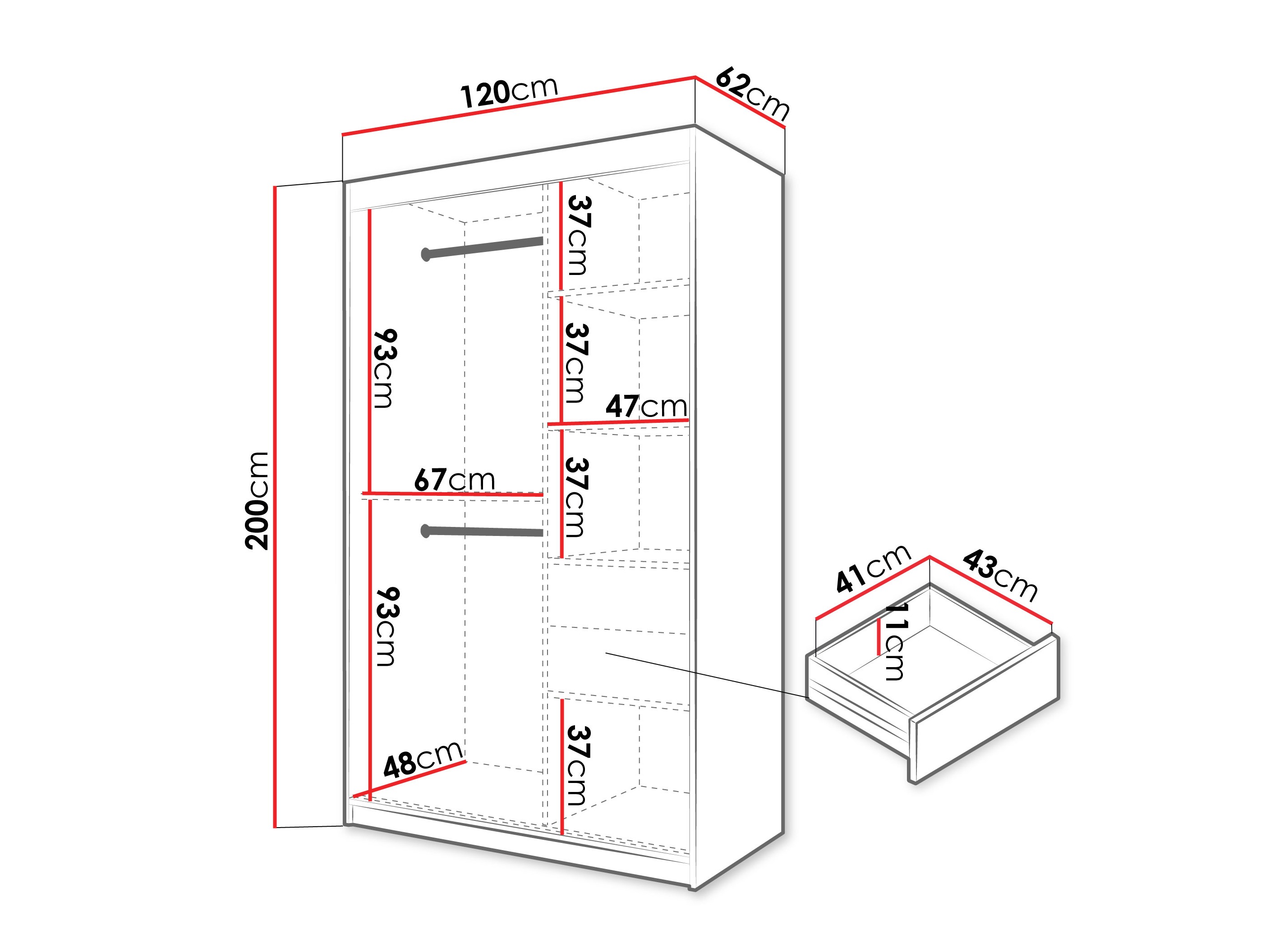 Riidekapp Hartford 578 (Must)