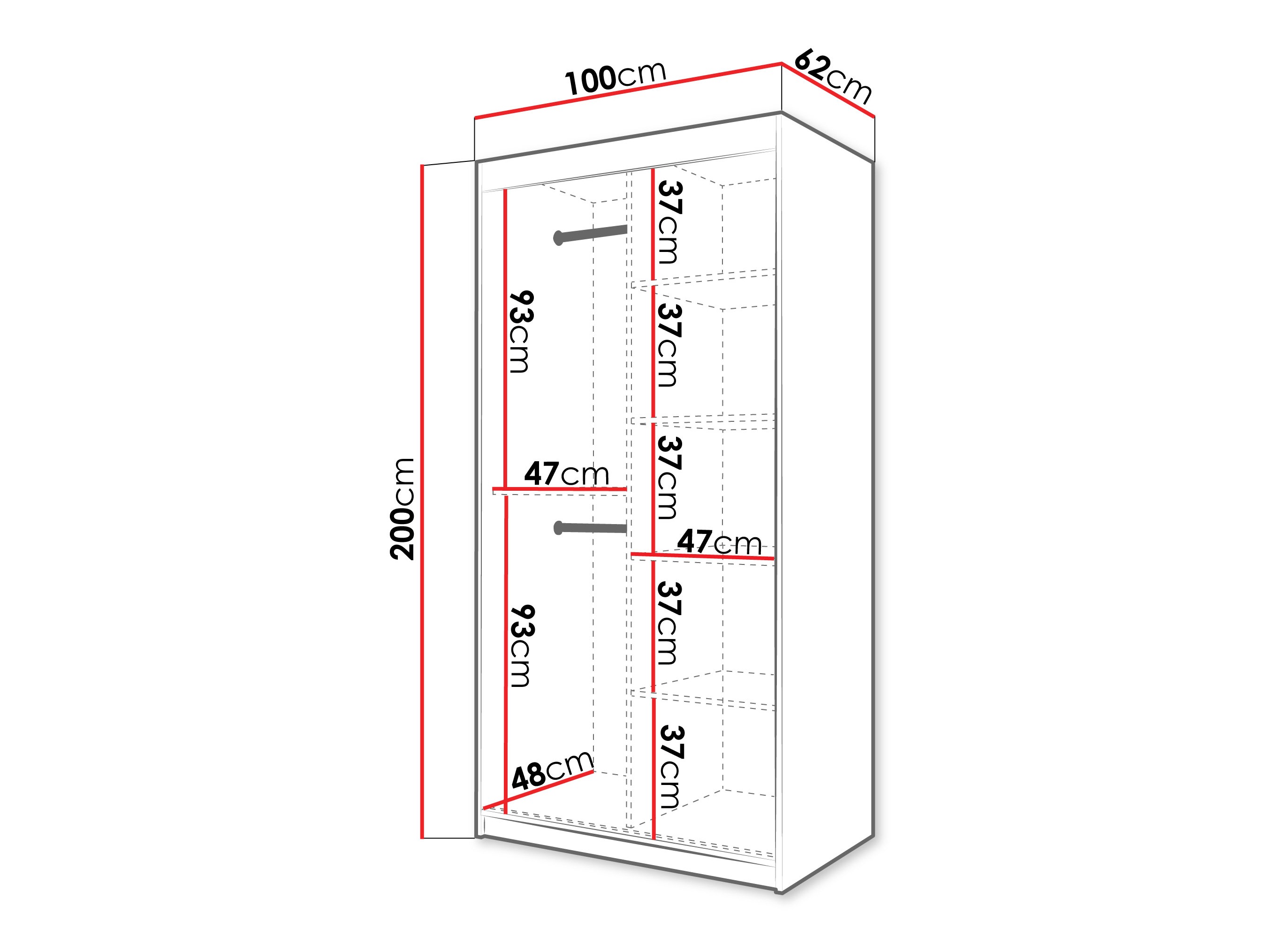 Riidekapp Hartford 578 (Valge)