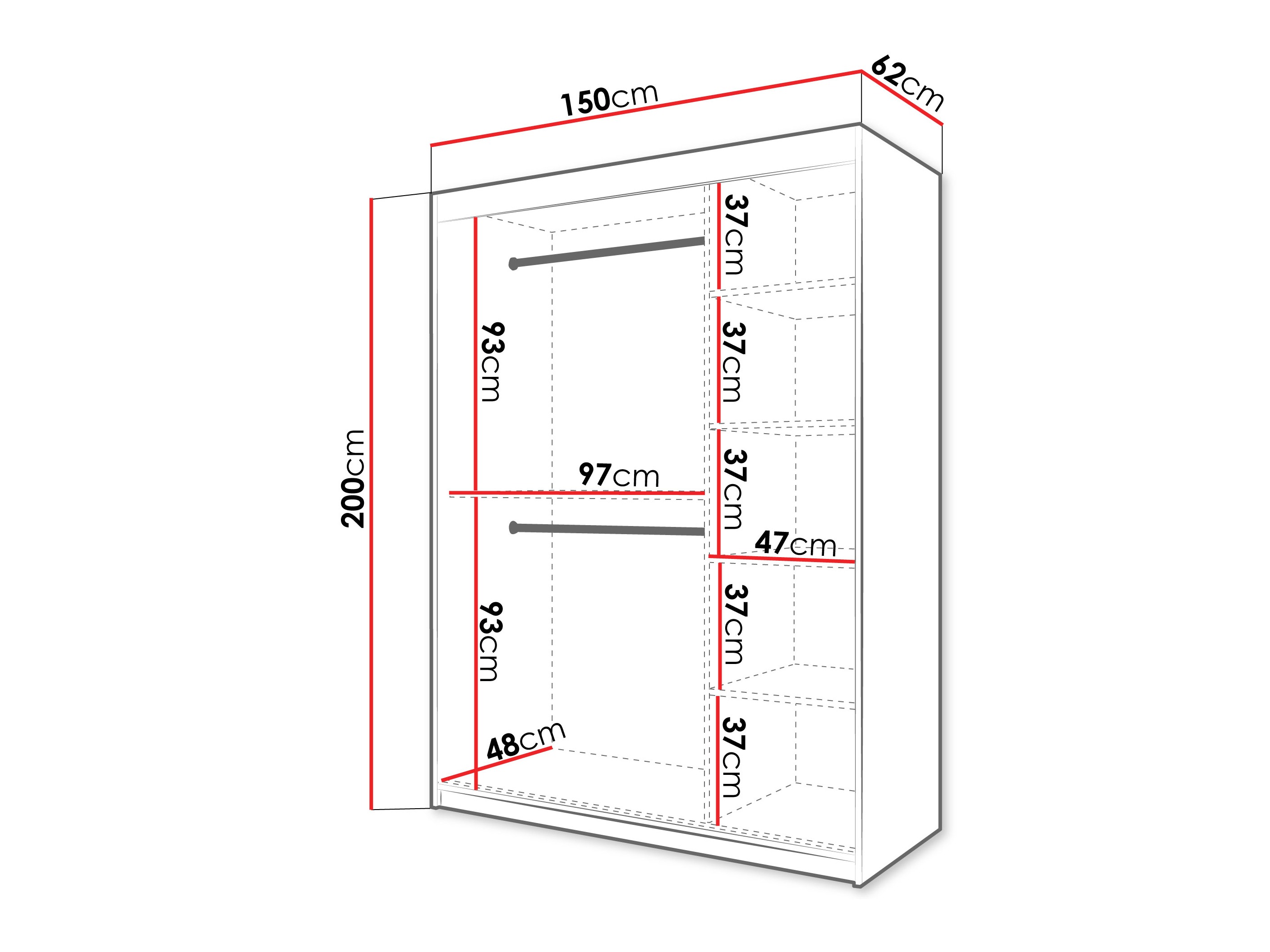 Riidekapp Hartford 578 (Must)