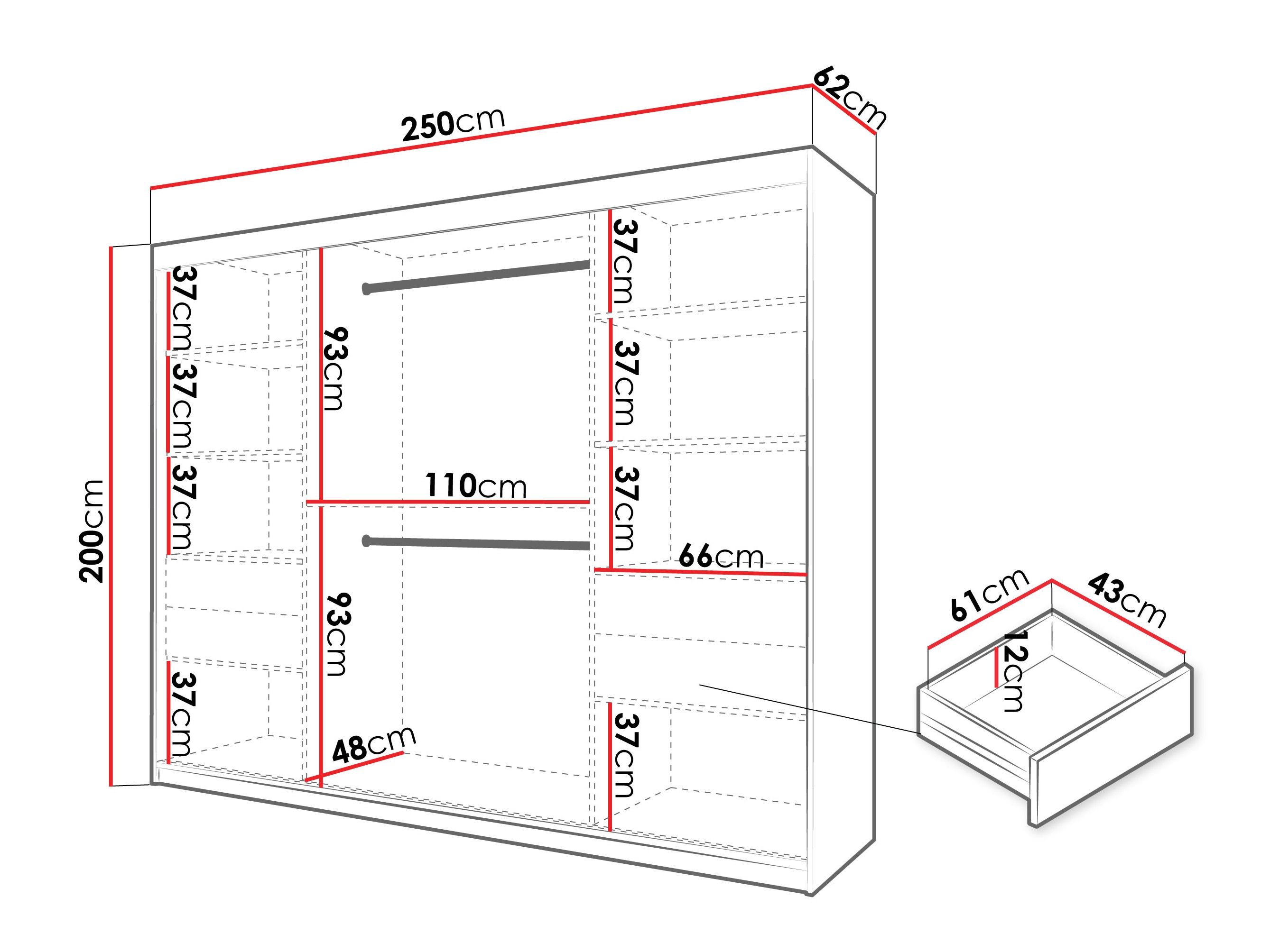 Riidekapp Hartford 578 (Must)
