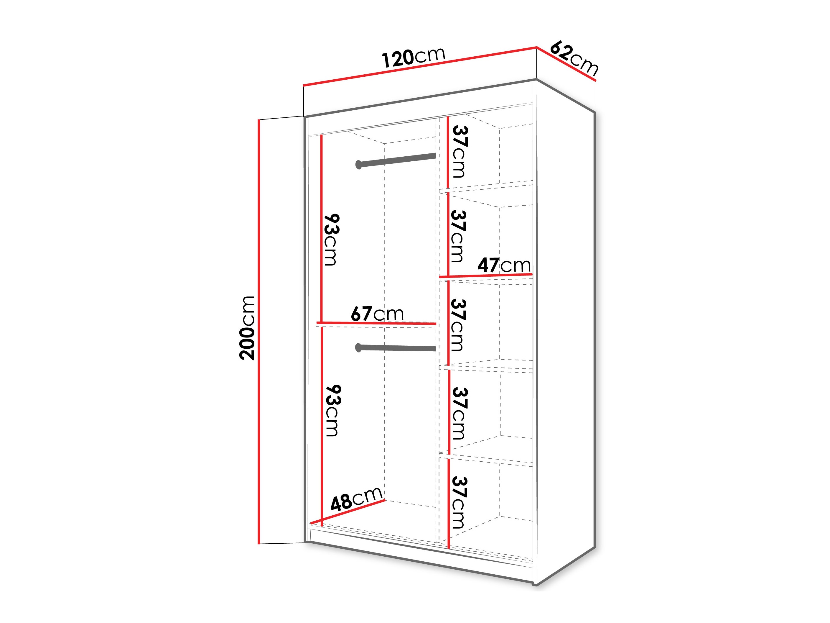 Riidekapp Hartford 578 (Valge)